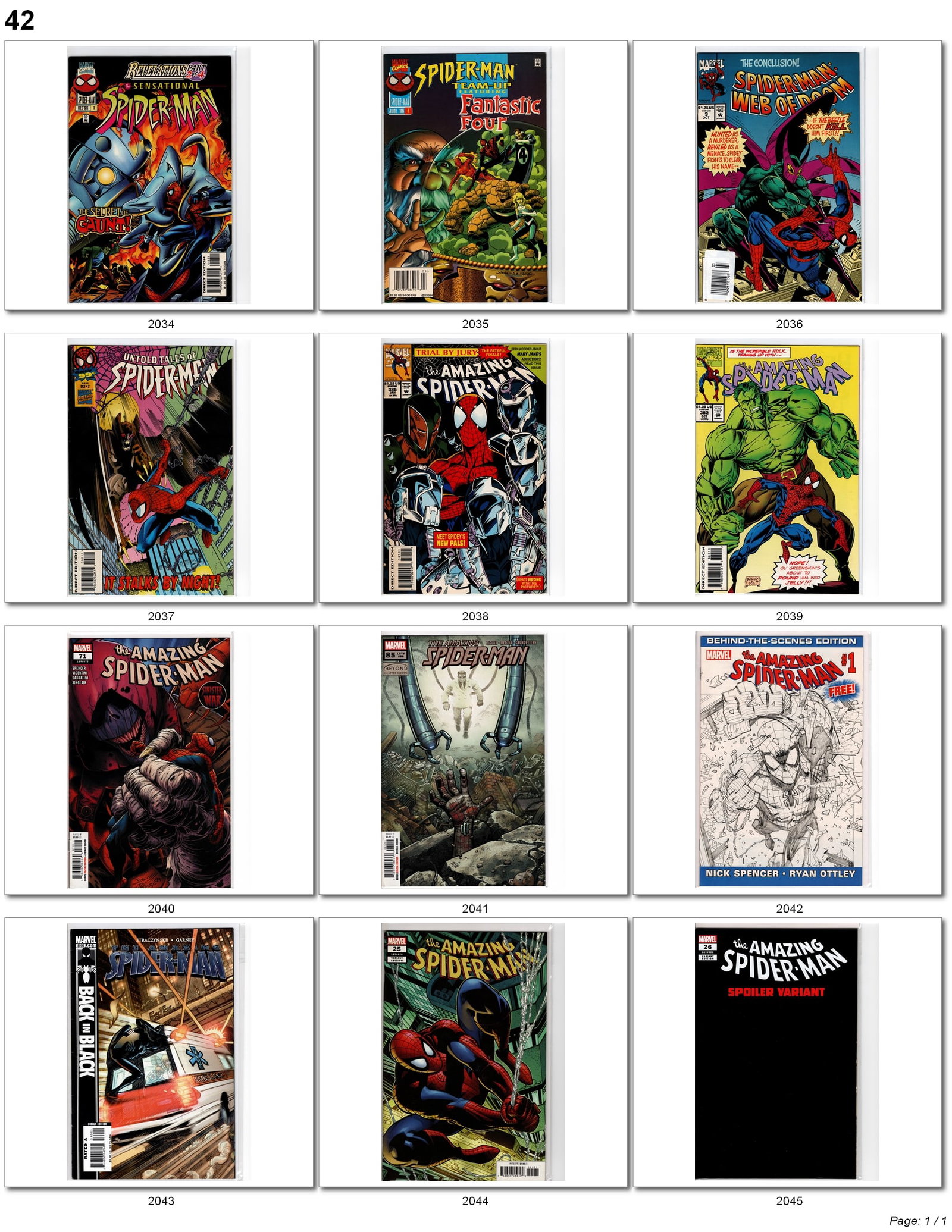 Spider-Man Mixed Era Comic Lot (1 of 1)