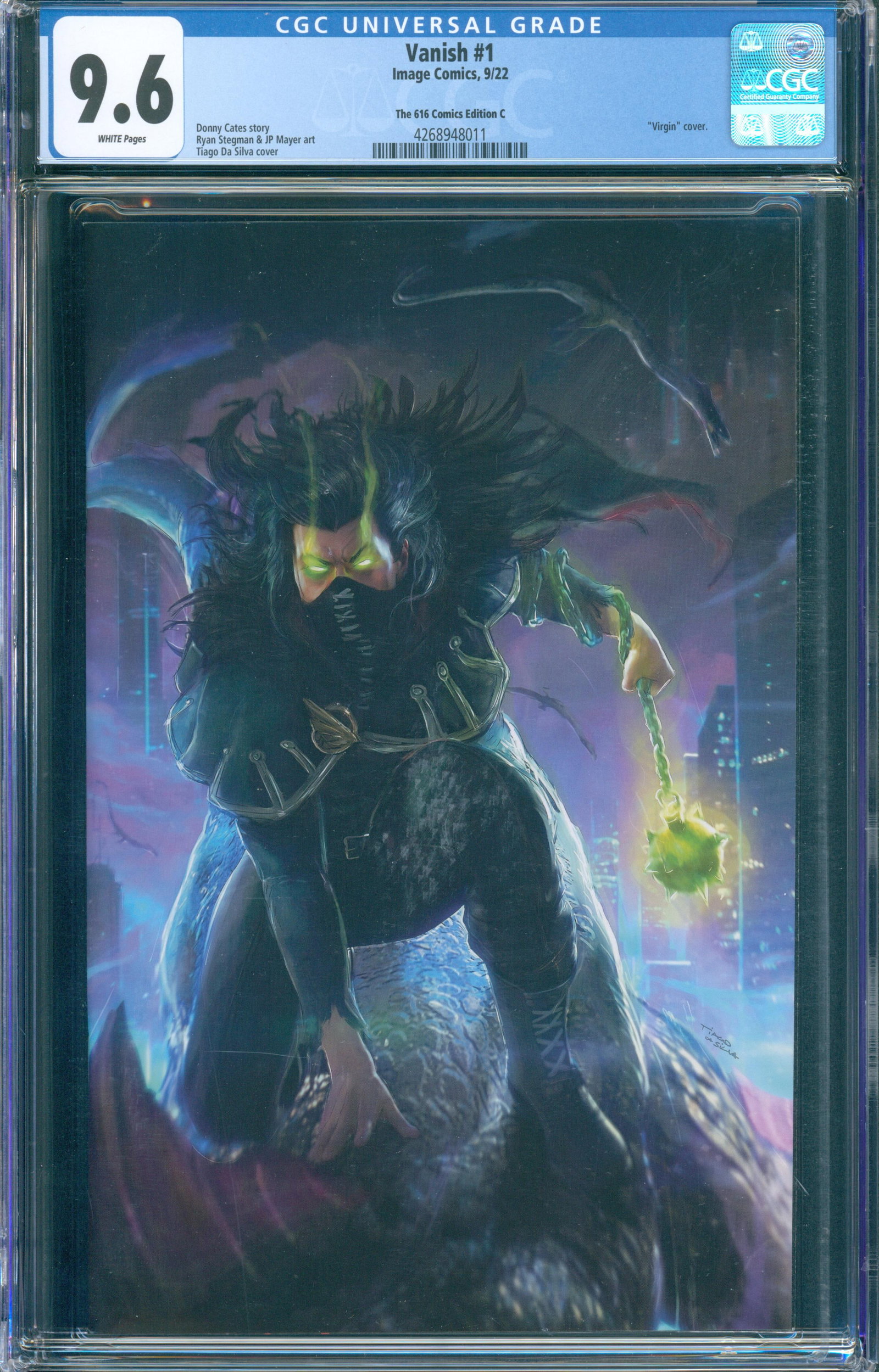 Vanish #1 CGC 9.6 Virgin Variant: Vanish #1 (Image, 2022) CGC 9.6 White Pages CGC Universal Grade 9.6 example of Vanish #1 ?The 616 Comics Edition C? Virgin Variant from Image Comics. Story by Donny Cates with artwork by Ryan Stegman