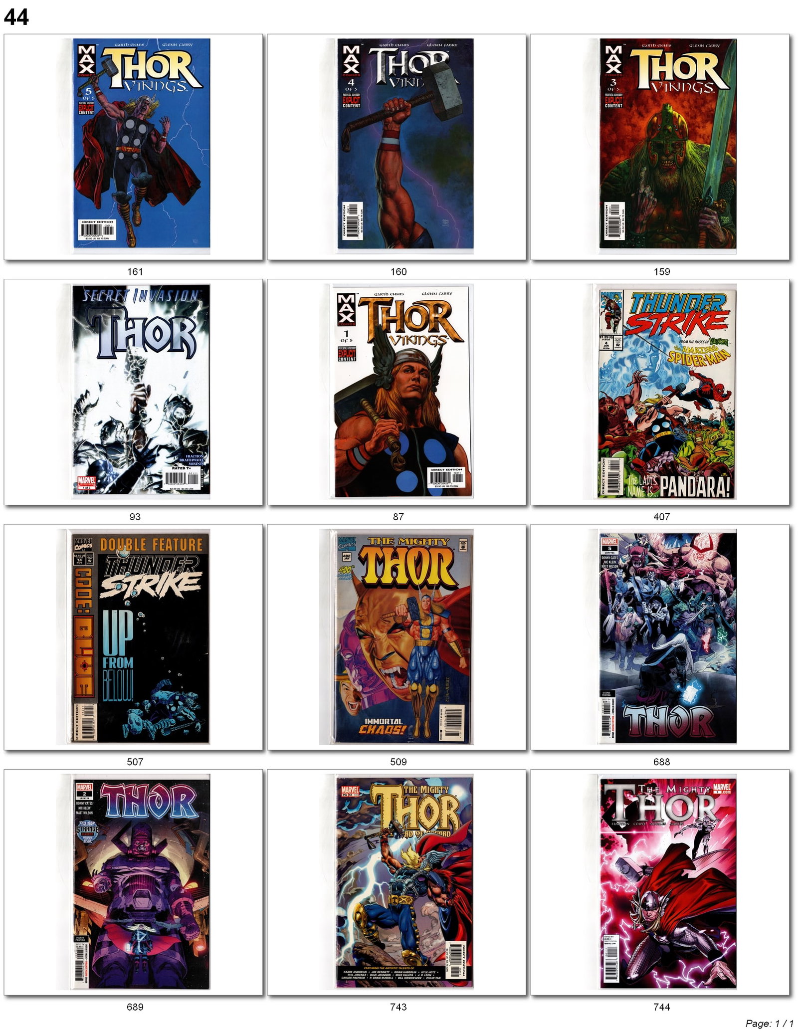 Thor Marvel Comic Lot (1 of 1)