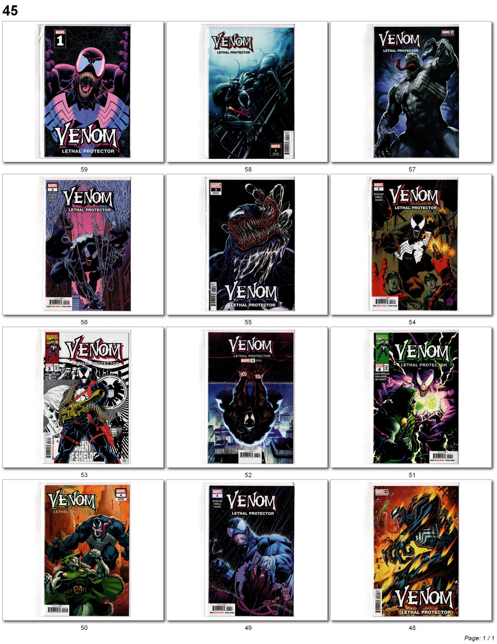 Venom: Lethal Protector Lot: Venom: Lethal Protector Marvel Comic Lot Collection of Marvel Venom: Lethal Protector comics featuring multiple covers and issues from the modern revival of the classic Venom mini-series. Includes