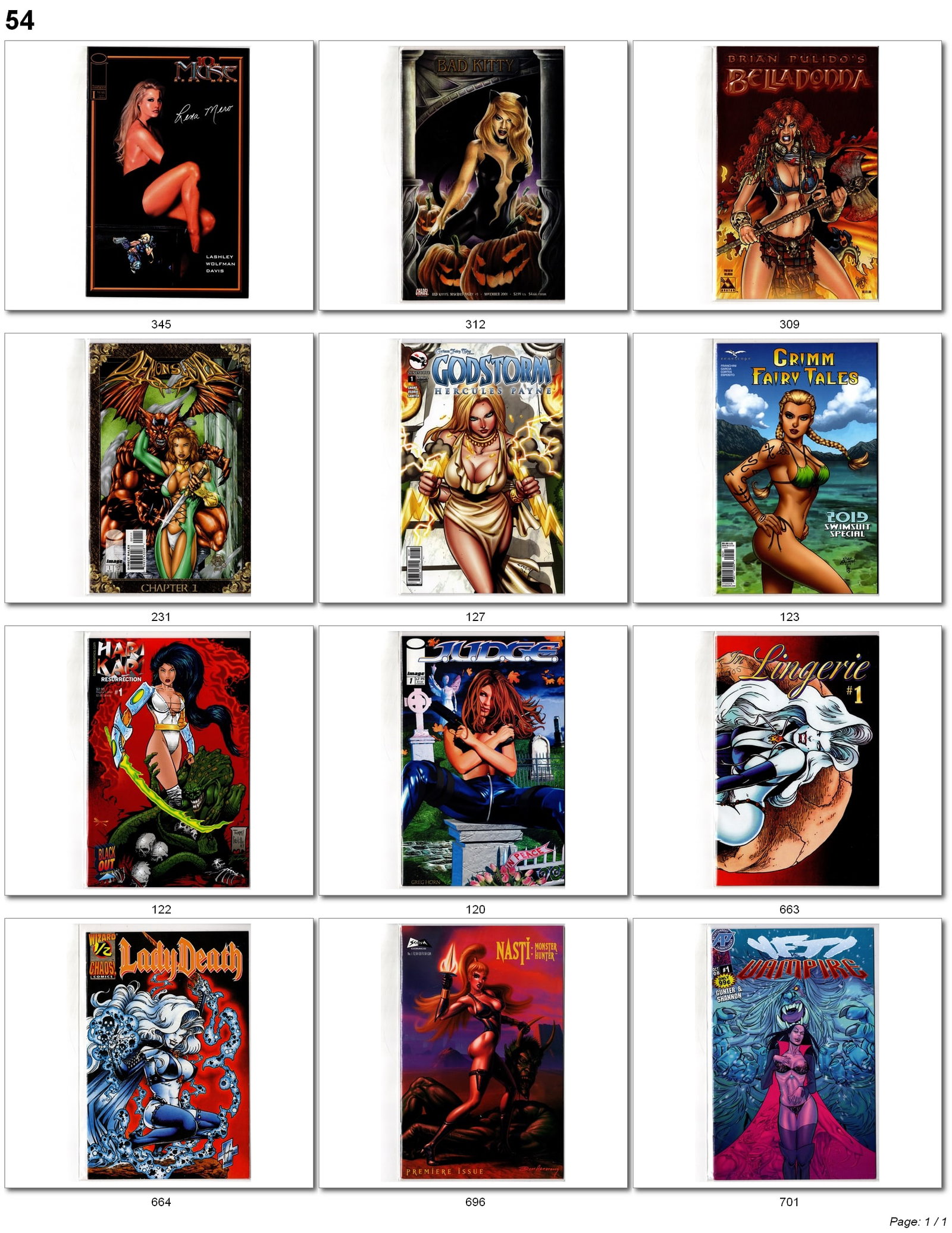 Mixed Indie & Bad Girl Comics Lot ? Lady Death: Mixed Indie & Bad Girl Comics Lot ? Lady Death, Belladonna, Grimm & More Assorted independent and ?bad girl? comic lot featuring fantasy, horror, and cheesecake-style covers from publishers including 