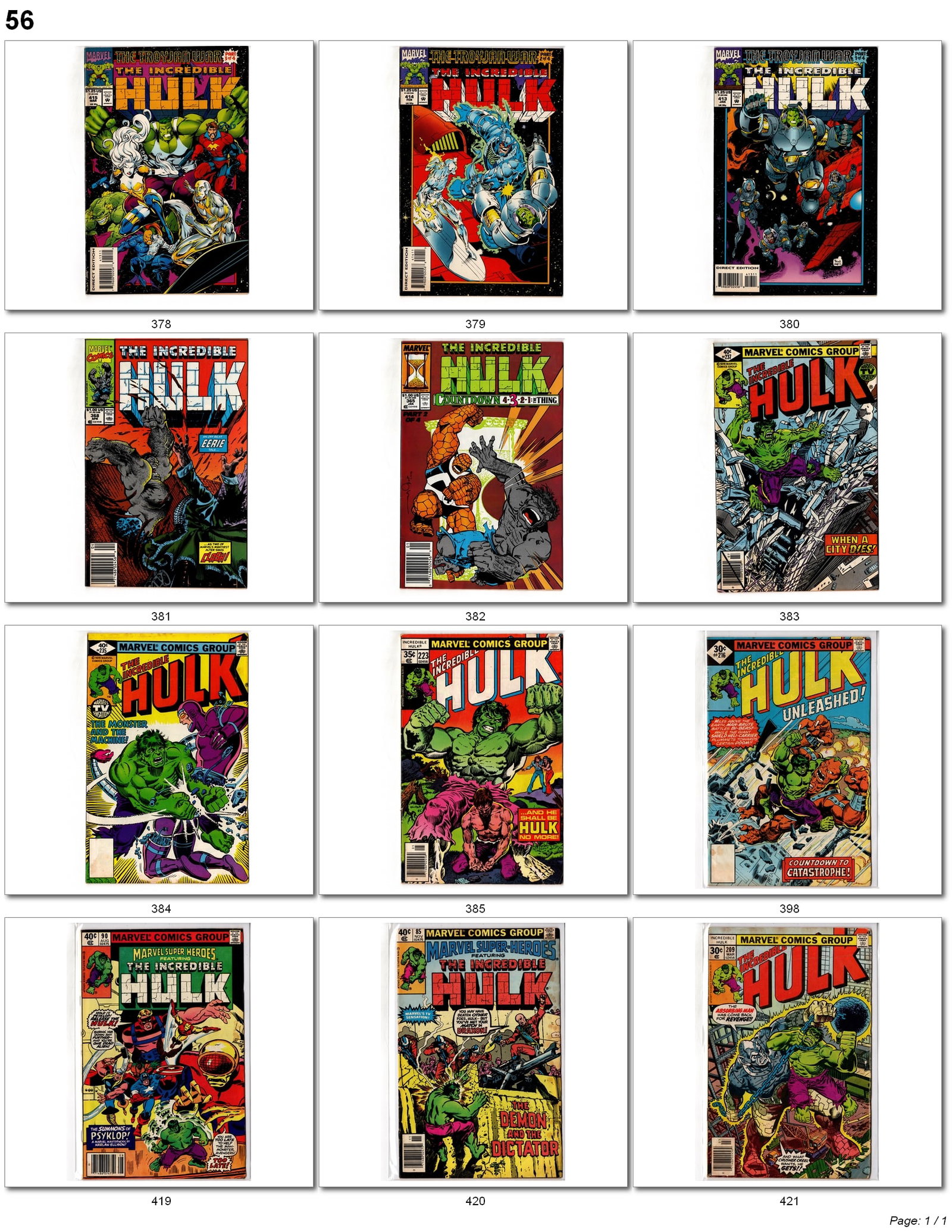 Incredible Hulk Bronze & Modern Lot (1 of 1)