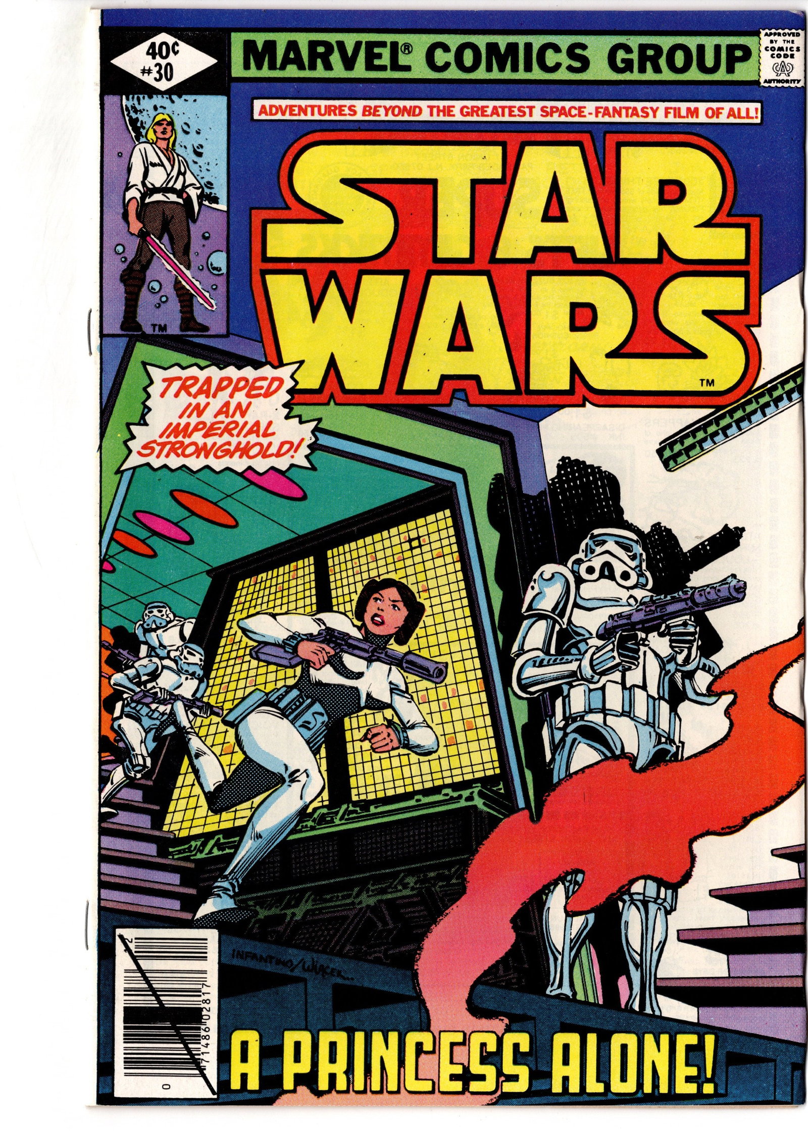 Star Wars #30 (1980) Marvel: Star Wars #30 (1980, Marvel Comics) featuring Princess Leia trapped in an Imperial stronghold in Marvels classic original Star Wars series. This Bronze Age Star Wars issue features strong color, sharp