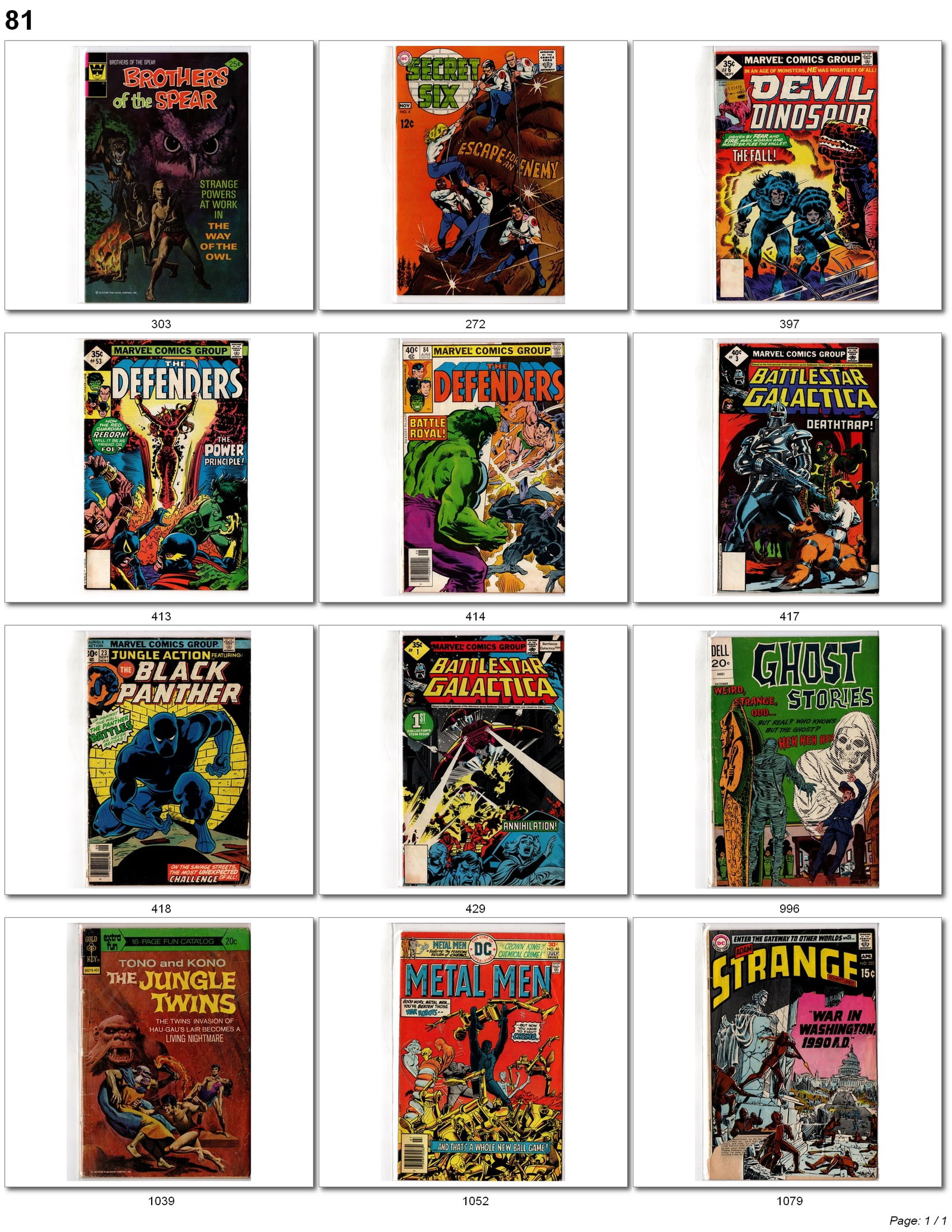 Bronze Age Marvel & Horror Lot (1 of 1)