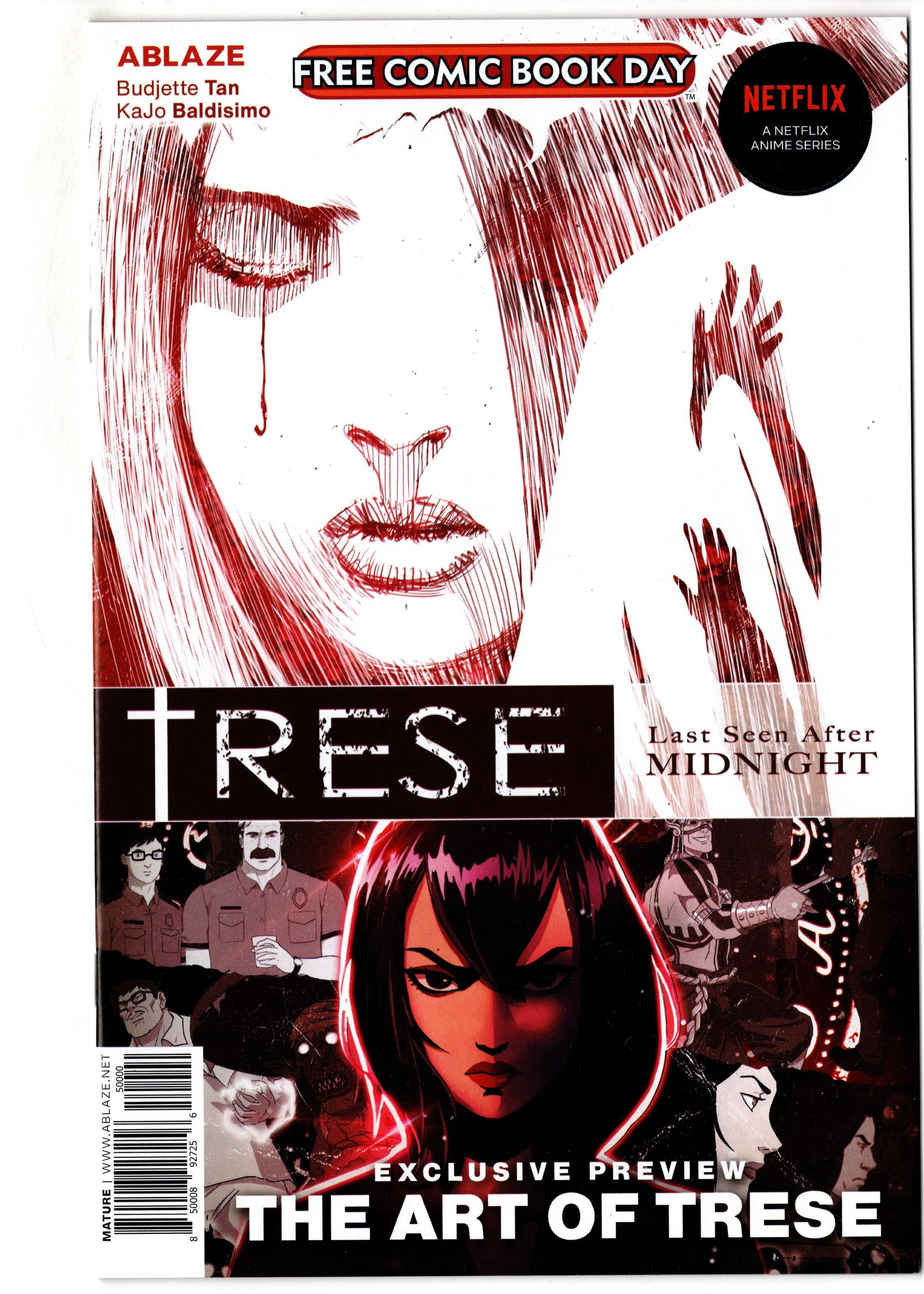 Trese Free Comic Book Day Special (2021) Ablaze: Trese Free Comic Book Day Special featuring preview material tied to the popular Netflix anime adaptation and the acclaimed supernatural horror franchise from Ablaze Publishing. This FCBD edition
