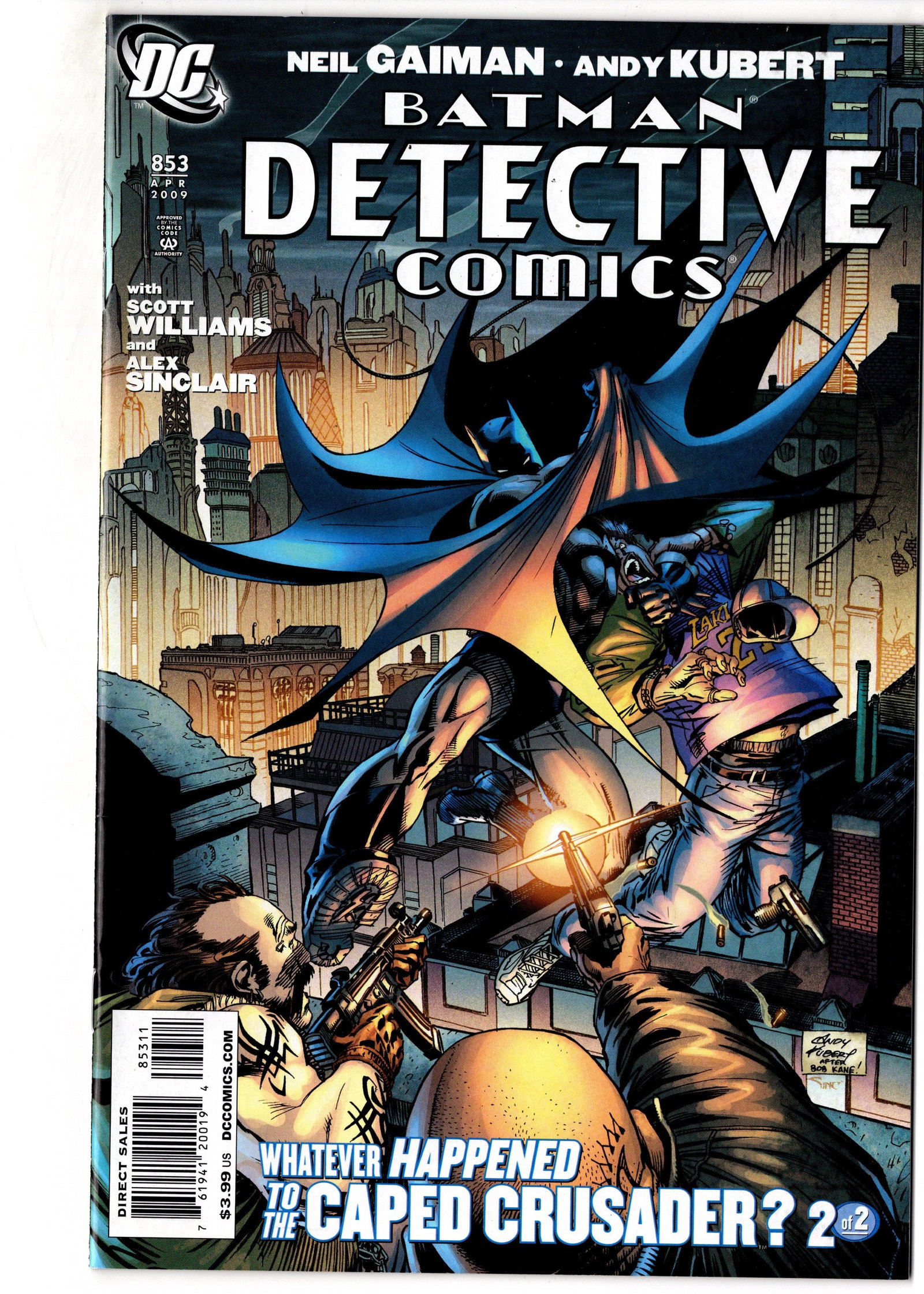 Detective Comics #853 (2009) Neil Gaiman: Detective Comics #853 featuring the conclusion of Neil Gaimans acclaimed "Whatever Happened to the Caped Crusader?" storyline. Written by bestselling author Neil Gaiman with artwork by Andy Kubert,