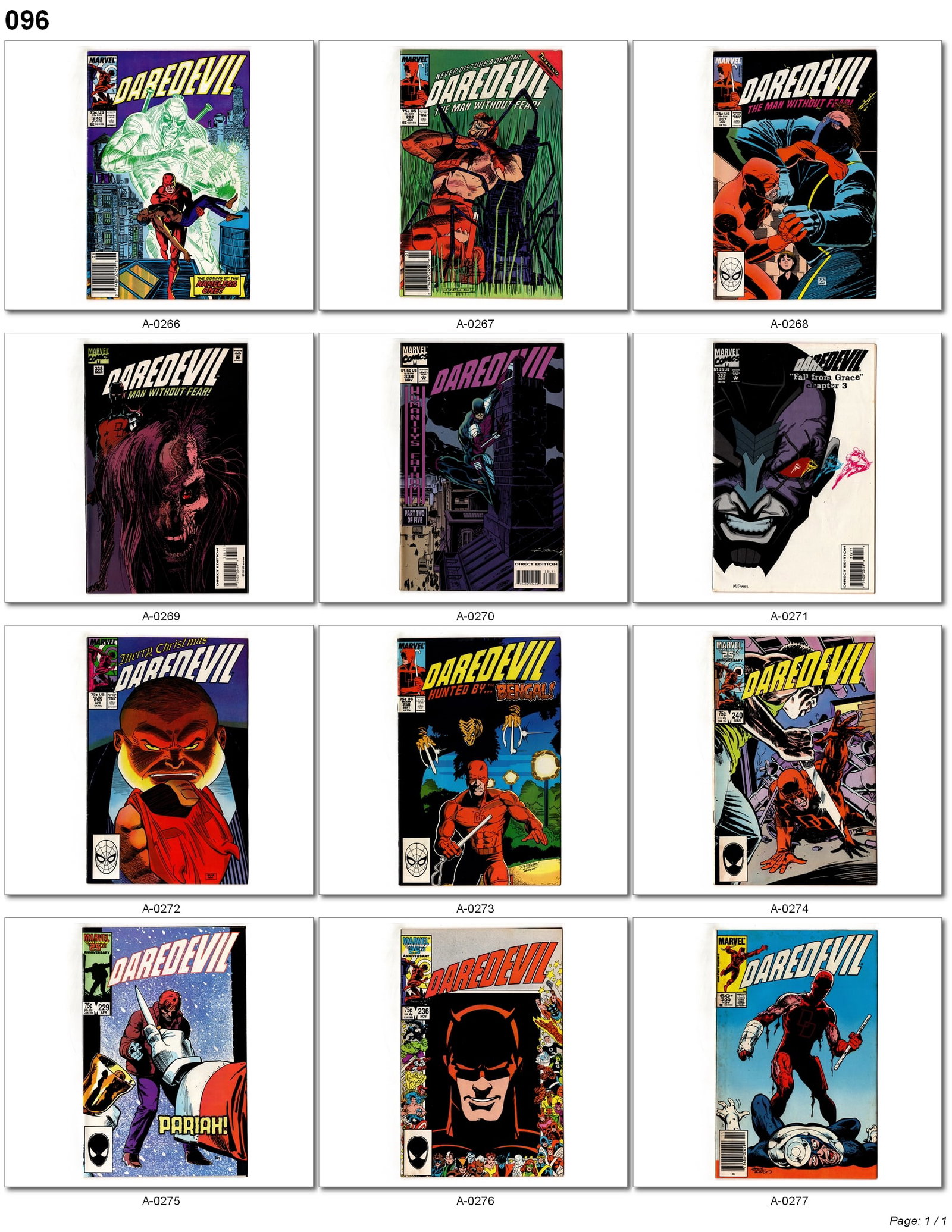 Daredevil Copper Age Lot of 12 Marvel Comics (1 of 1)