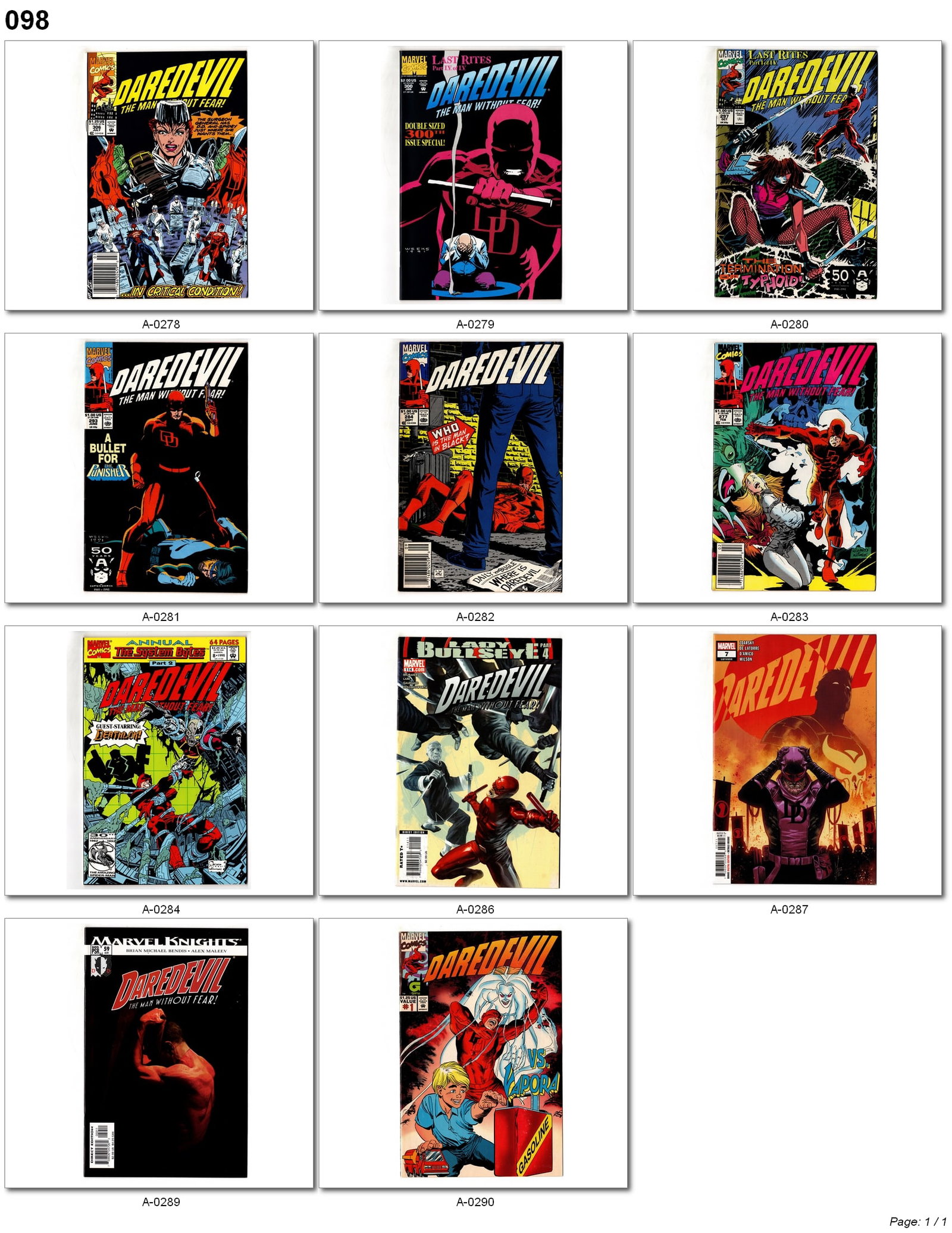 Daredevil Copper & Modern Age Lot Marvel Comics (1 of 1)