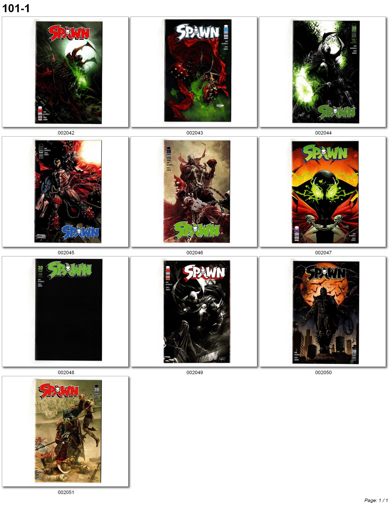 Spawn #328–334 Mixed Lot (Image, 2022–2023) 10 Comics (1 of 1)