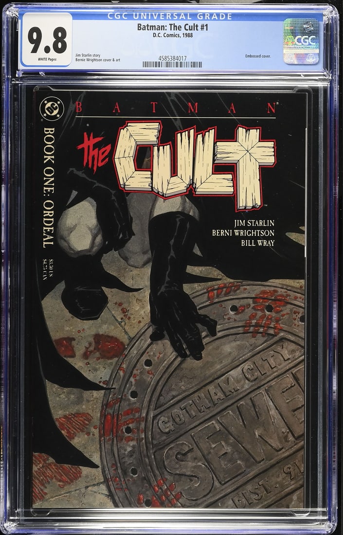 Batman: The Cult #1 (DC, 1988) CGC 9.8: Published in 1988, Batman: The Cult #1 is the opening chapter of the acclaimed four-issue prestige-format miniseries that pits Batman against the fanatical cult leader Deacon Blackfire. Written by
