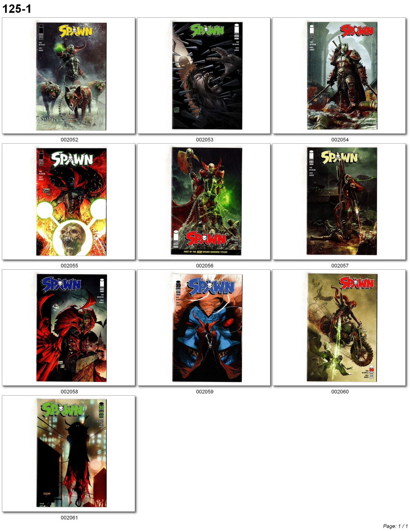 Spawn #315–323 Mixed Lot (Image, 2021–2022) 10 Comics (1 of 1)