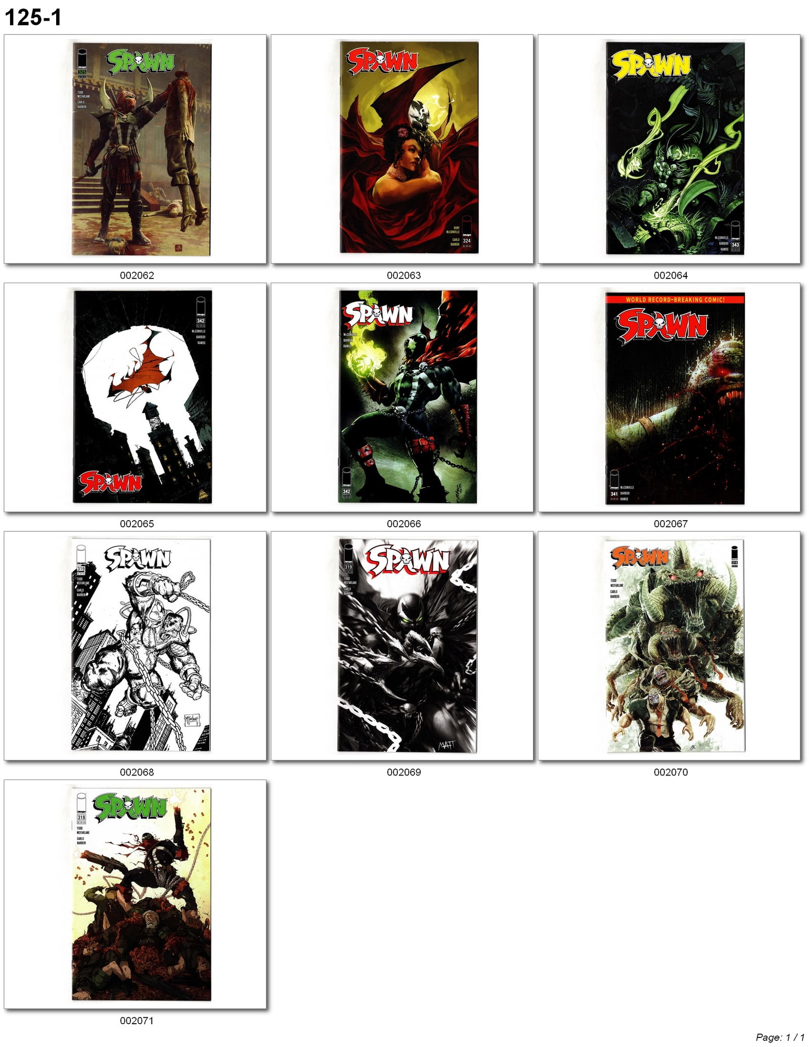 Spawn #318–343 Mixed Lot (Image, 2021–2023) 10 Comics (1 of 1)