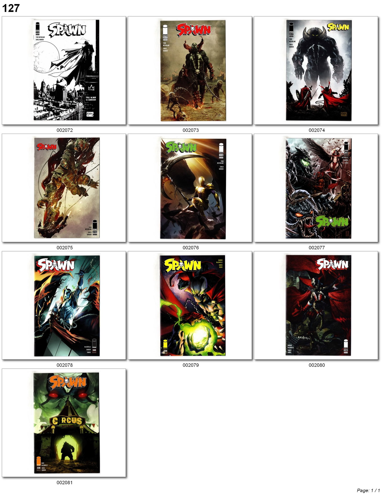 Spawn #316–341 Mixed Lot (Image, 2021–2023) 10 Comics (1 of 1)