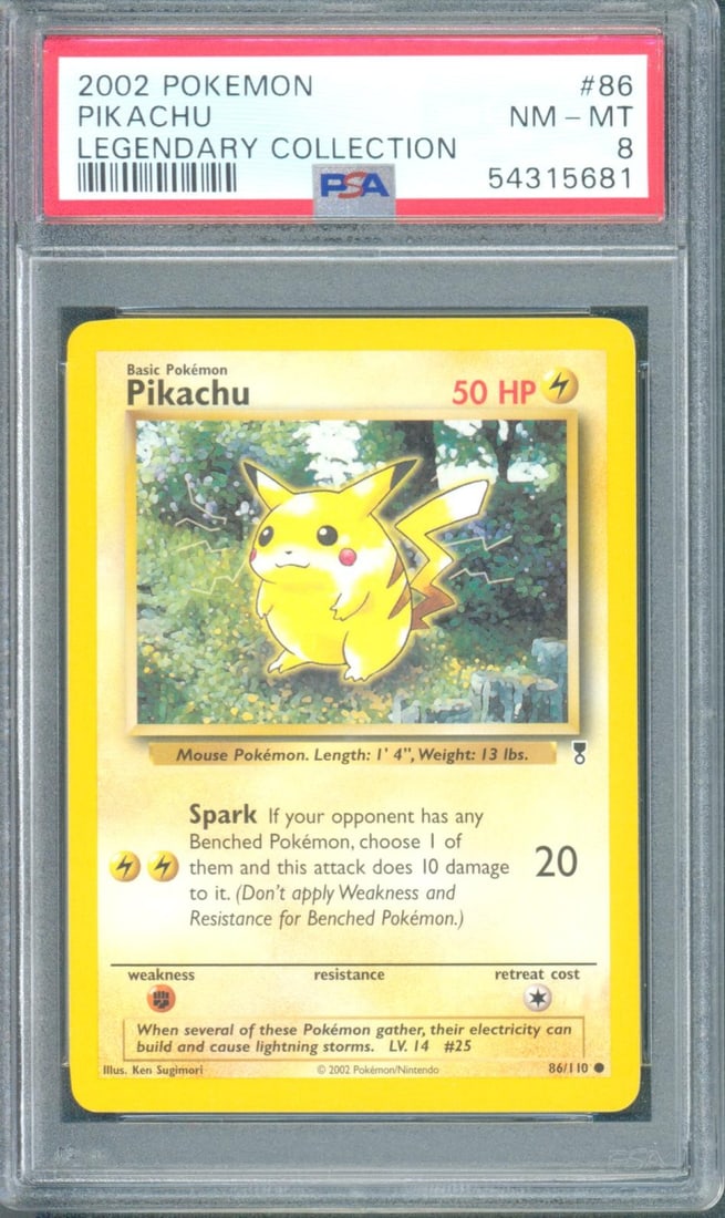 Pikachu #86 (Legendary Collection, 2002) PSA 8 (1 of 1)