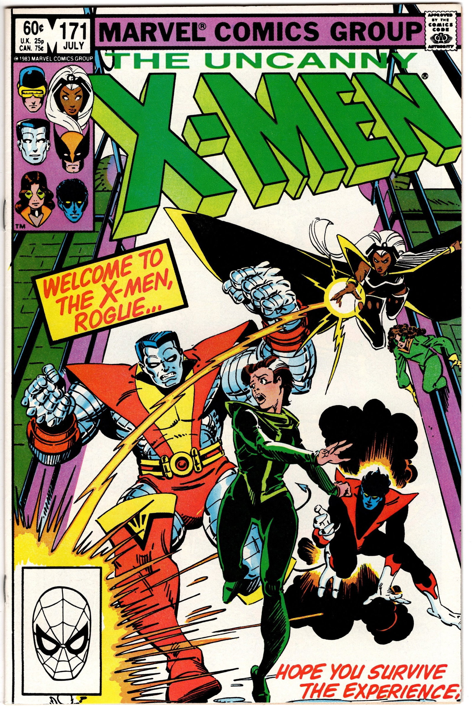 The Uncanny X-Men #171 (Marvel, 1983): Published in July 1983, The Uncanny X-Men #171 marks the first full appearance of Rogue as a member of the X-Men, making it one of the key issues from Chris Claremont and Paul Smith's celebrated run