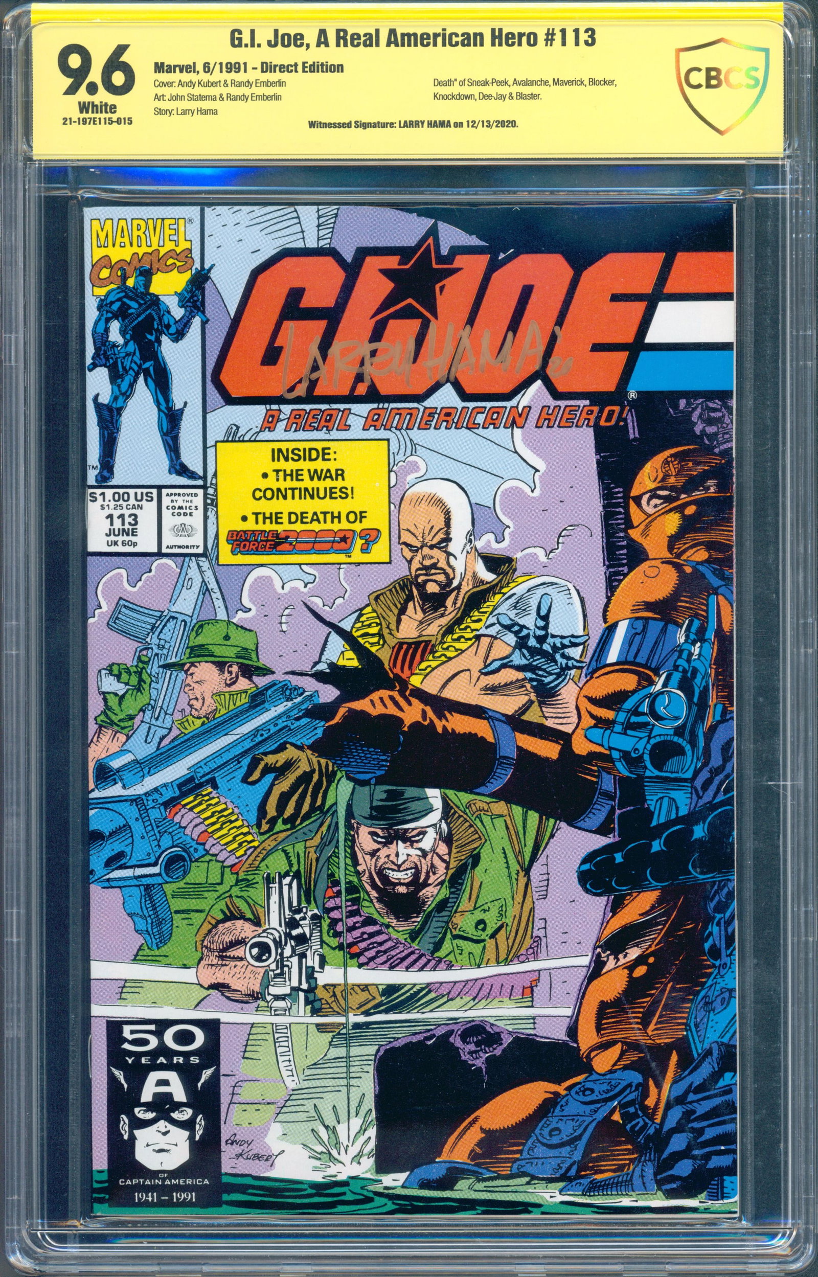 G.I. Joe, A Real American Hero #113 (Marvel, 1991) CBCS 9.6 Signature Series (1 of 1)
