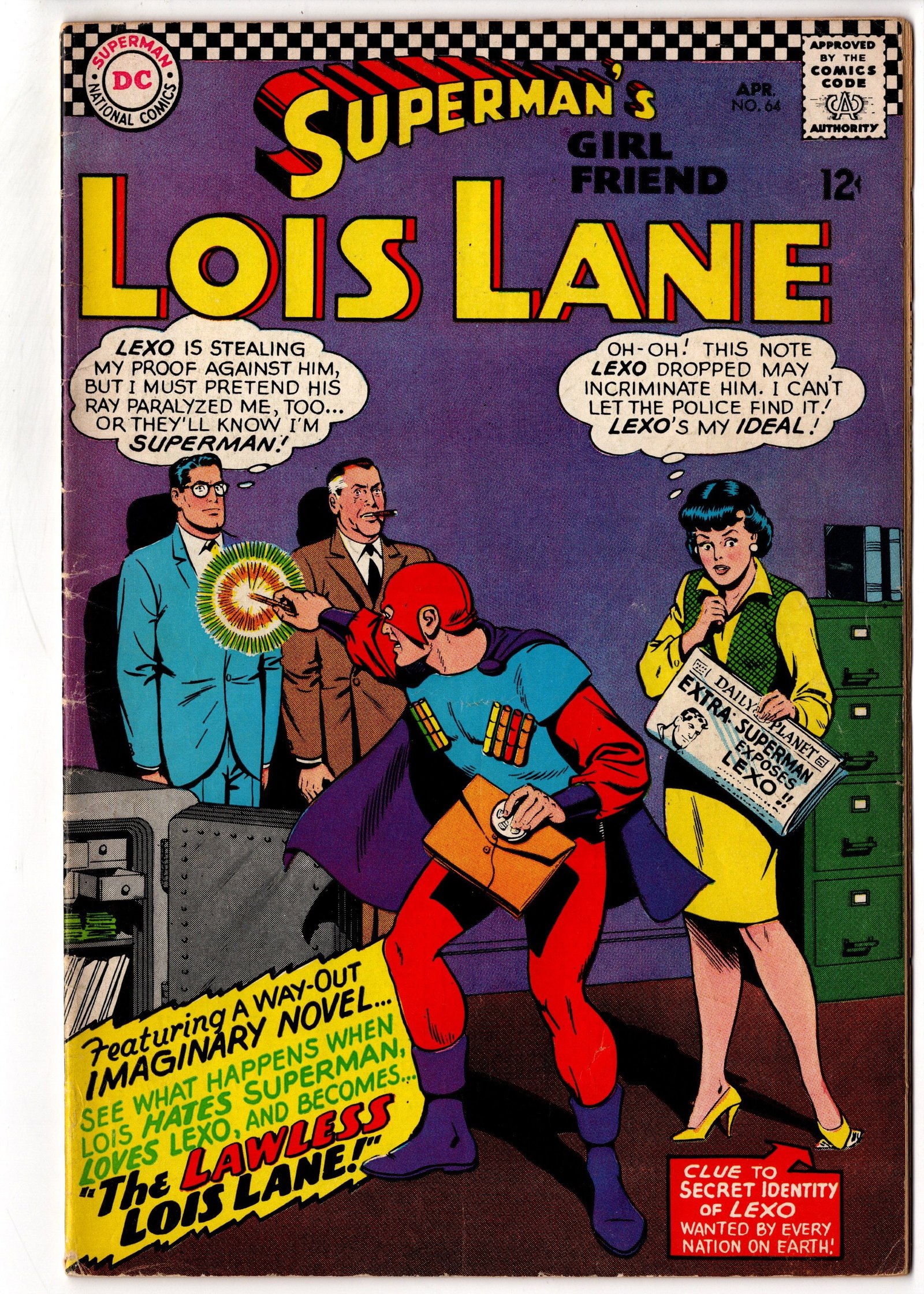 Superman's Girl Friend Lois Lane #64 (DC, 1966): Superman's Girl Friend Lois Lane #64 published by DC Comics in 1966. Please review all photos carefully to determine the condition, completeness, page quality, and any defects. The images shown are