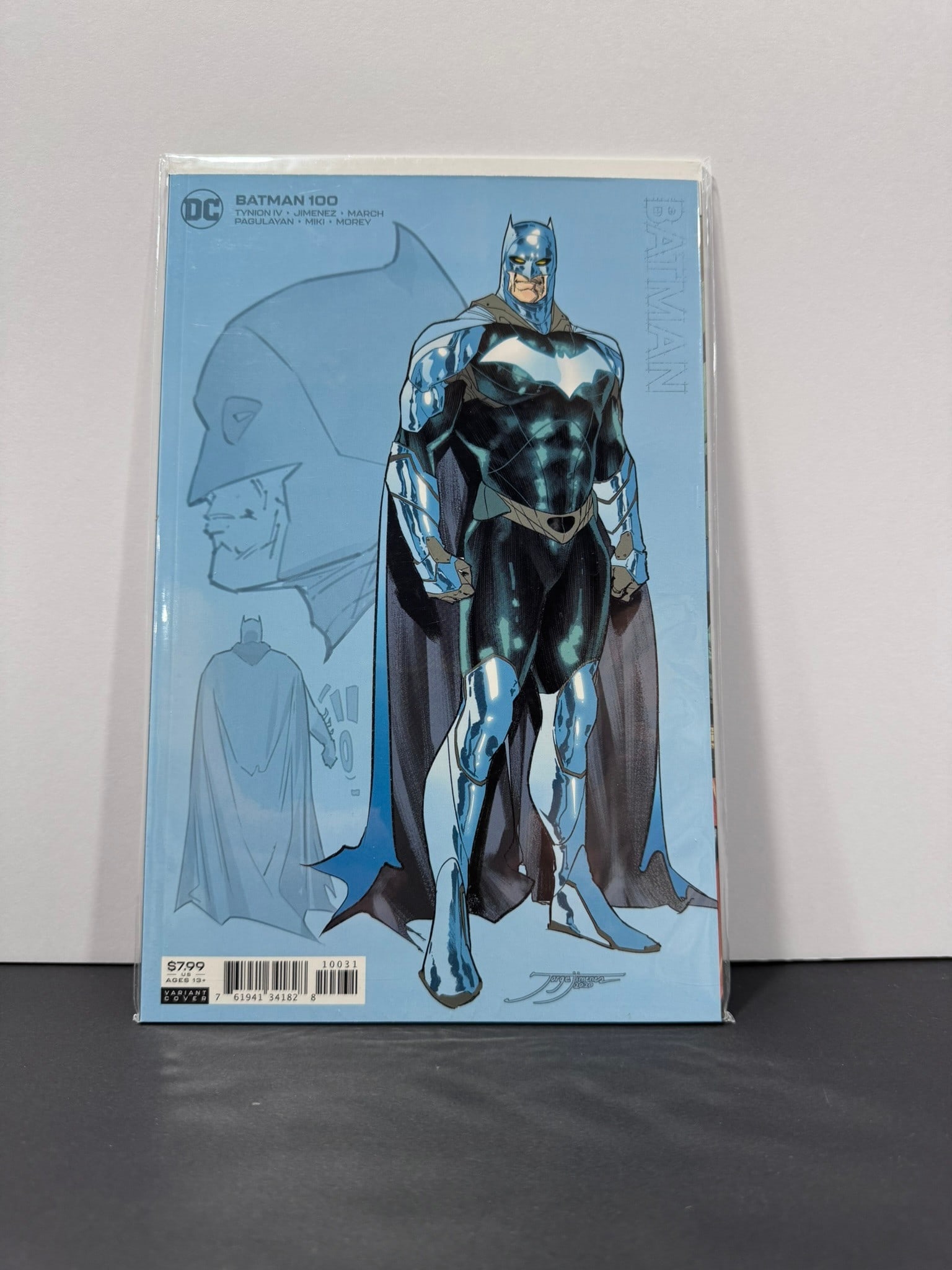Batman #100 (DC, 2020) Jorge Jiménez Character Design Variant Cover: Batman #100 is the landmark oversized conclusion to James Tynion IV's critically acclaimed "The Joker War" storyline. This edition features the sought-after Jorge Jiménez Character Design