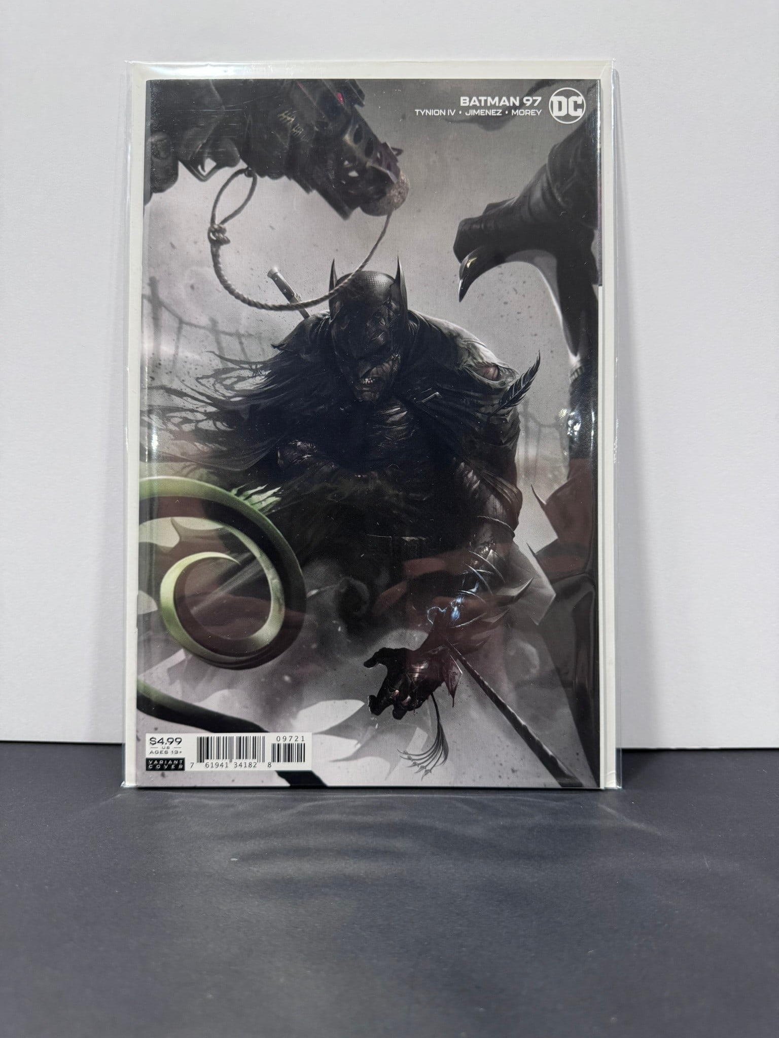 Batman #97 (DC, 2020) Francesco Mattina Variant Cover: Batman #97 features the stunning Francesco Mattina Variant Cover, showcasing the Dark Knight in one of Mattina's signature photorealistic, atmospheric compositions. This issue is part of James Tynion