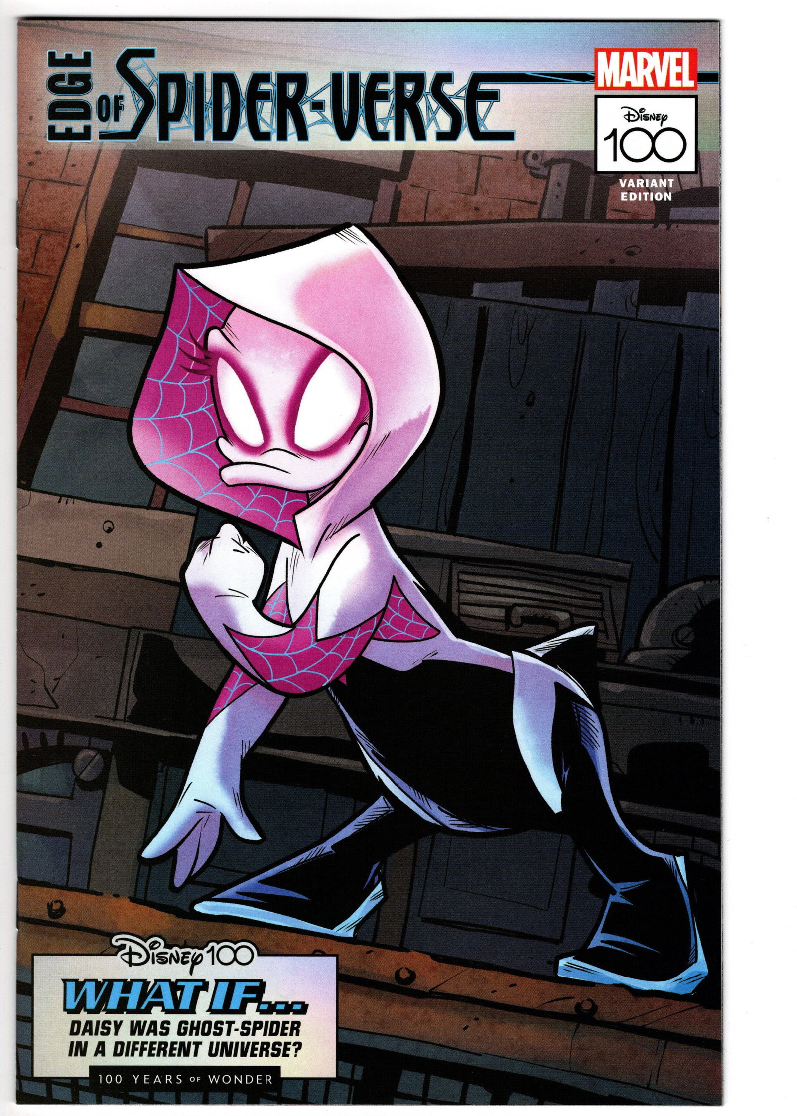 Edge of Spider-Verse #1 (Marvel, 2023) Disney100 Variant Edition: Edge of Spider-Verse #1 kicks off another journey through Marvel's ever-expanding Spider-Verse, introducing imaginative new web-slingers while celebrating alternate realities and unique