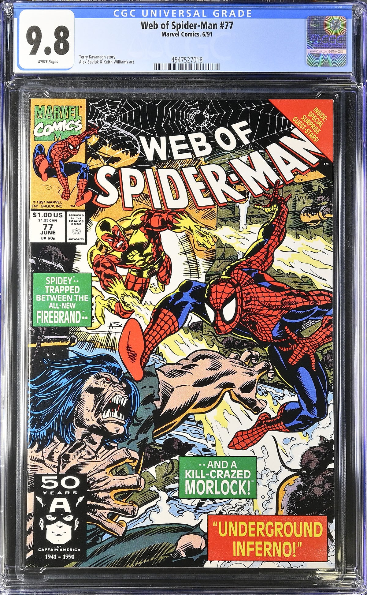 Web of Spider-Man #77 (Marvel, 1991) CGC 9.8 – Highest Graded: This professionally graded CGC 9.8 White Pages copy is among the highest certified examples on the CGC census. While not considered a major key issue, high-grade copies are increasingly difficult to l