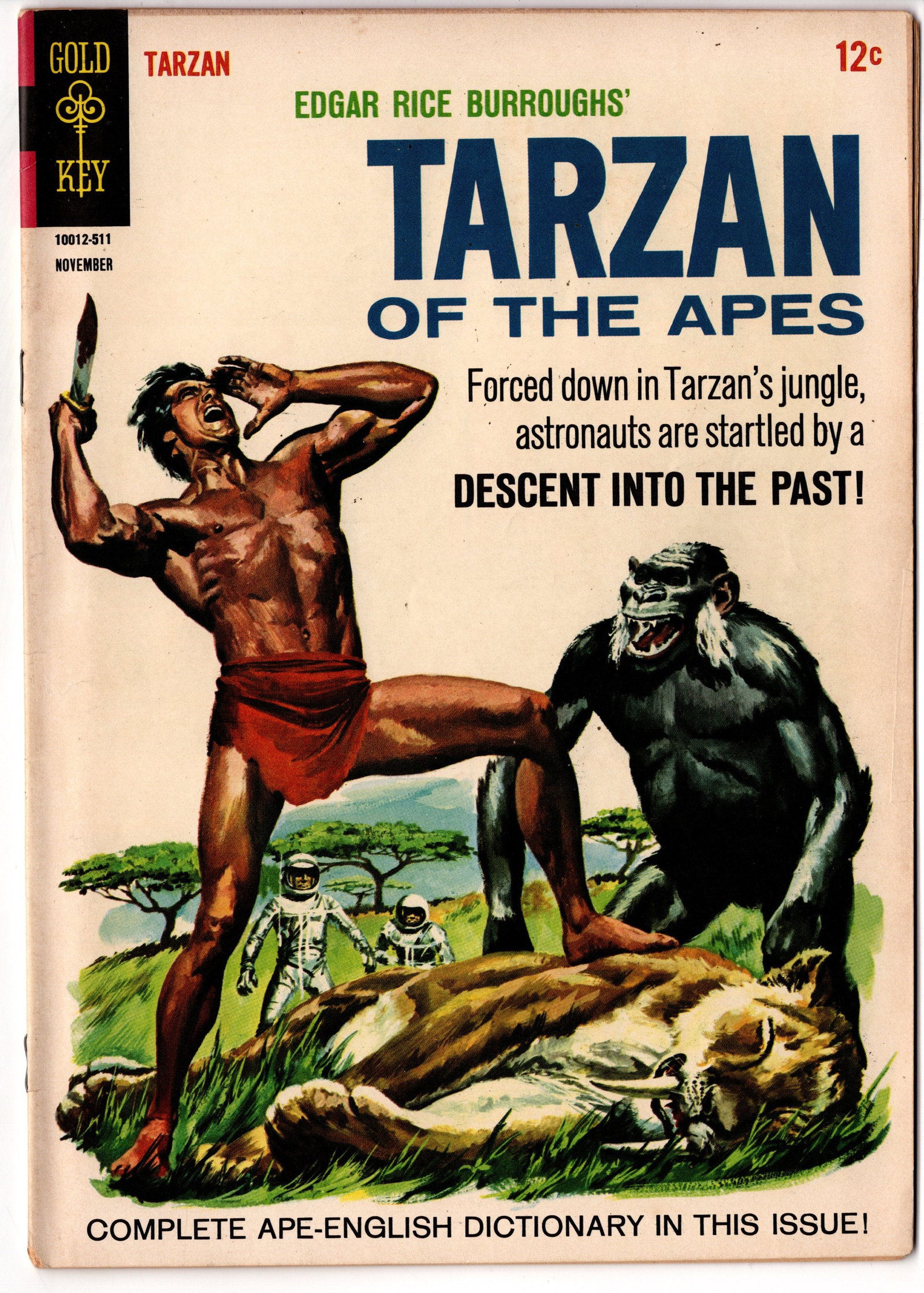 Tarzan #158 (Gold Key, 1969): Tarzan #158 published by Gold Key Comics in 1969 featuring Edgar Rice Burroughs' legendary jungle hero. Includes striking painted cover artwork and classic Tarzan adventures.