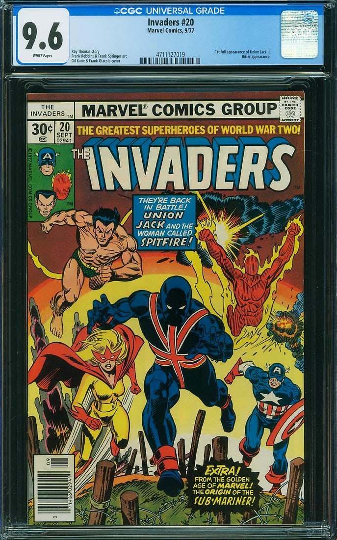 Invaders #20 (Marvel, 1977) CGC 9.6 – Second Highest Graded (1 of 1)