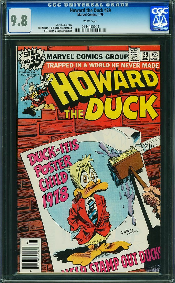Howard the Duck #29 (Marvel, 1979) CGC 9.8 – Highest Graded: Howard the Duck #29 continues Steve Gerber's acclaimed Bronze Age run with the humor, satire, and social commentary that made the series one of Marvel's most distinctive publications of the era.
