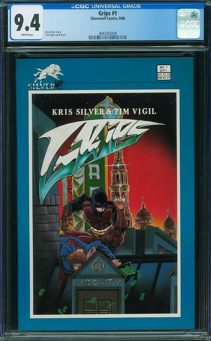 Grips #1 (SilverWolf, 1986) CGC 9.4 (1 of 1)