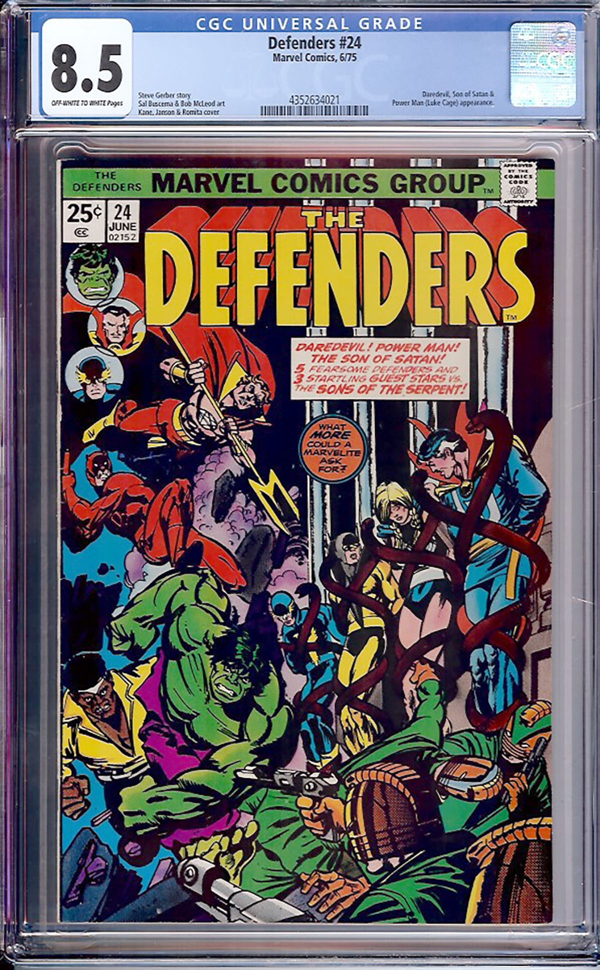 Defenders #24 (Marvel, 1975) CGC 8.5 (1 of 1)