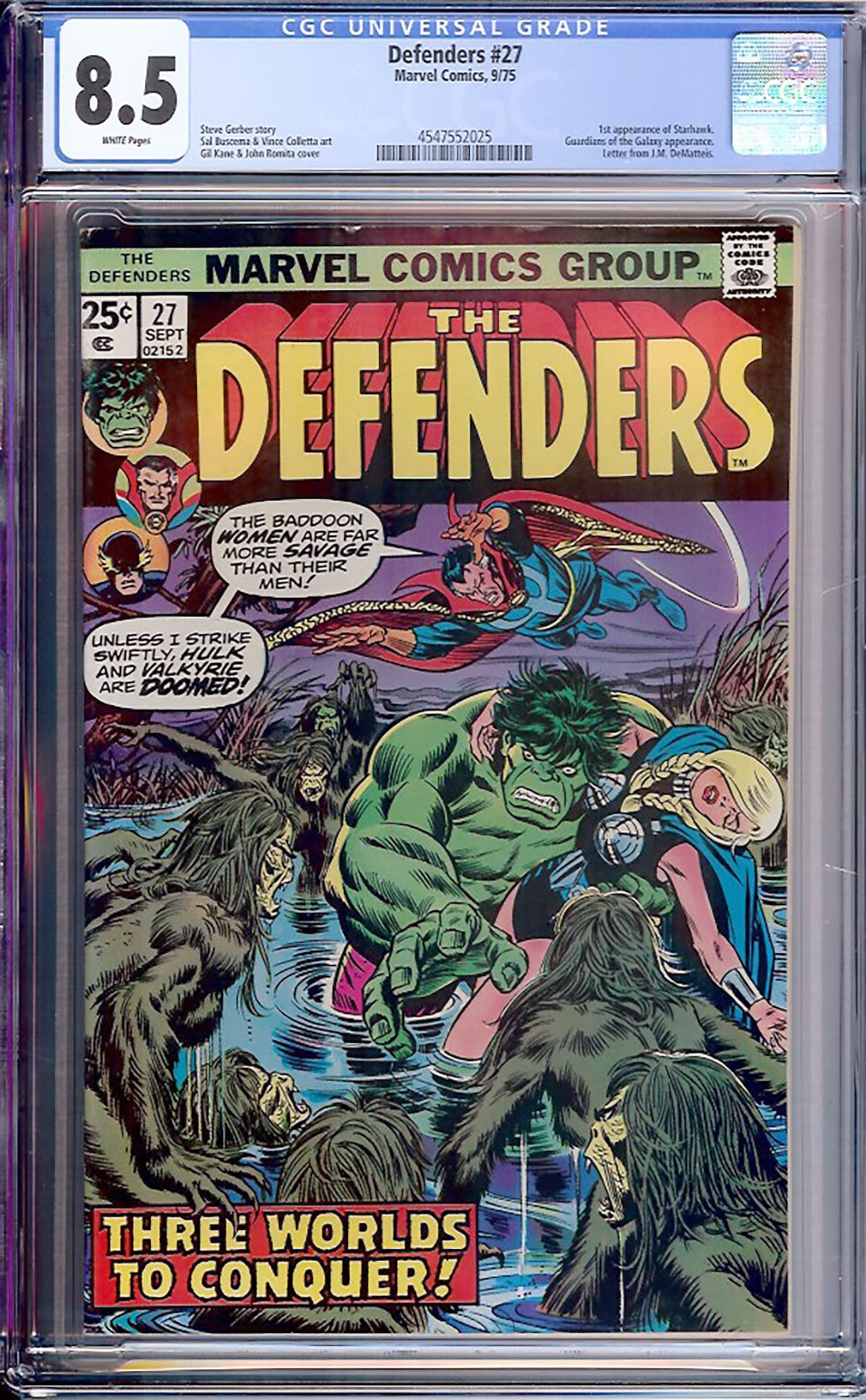 Defenders #27 (Marvel, 1975) CGC 8.5 (1 of 1)