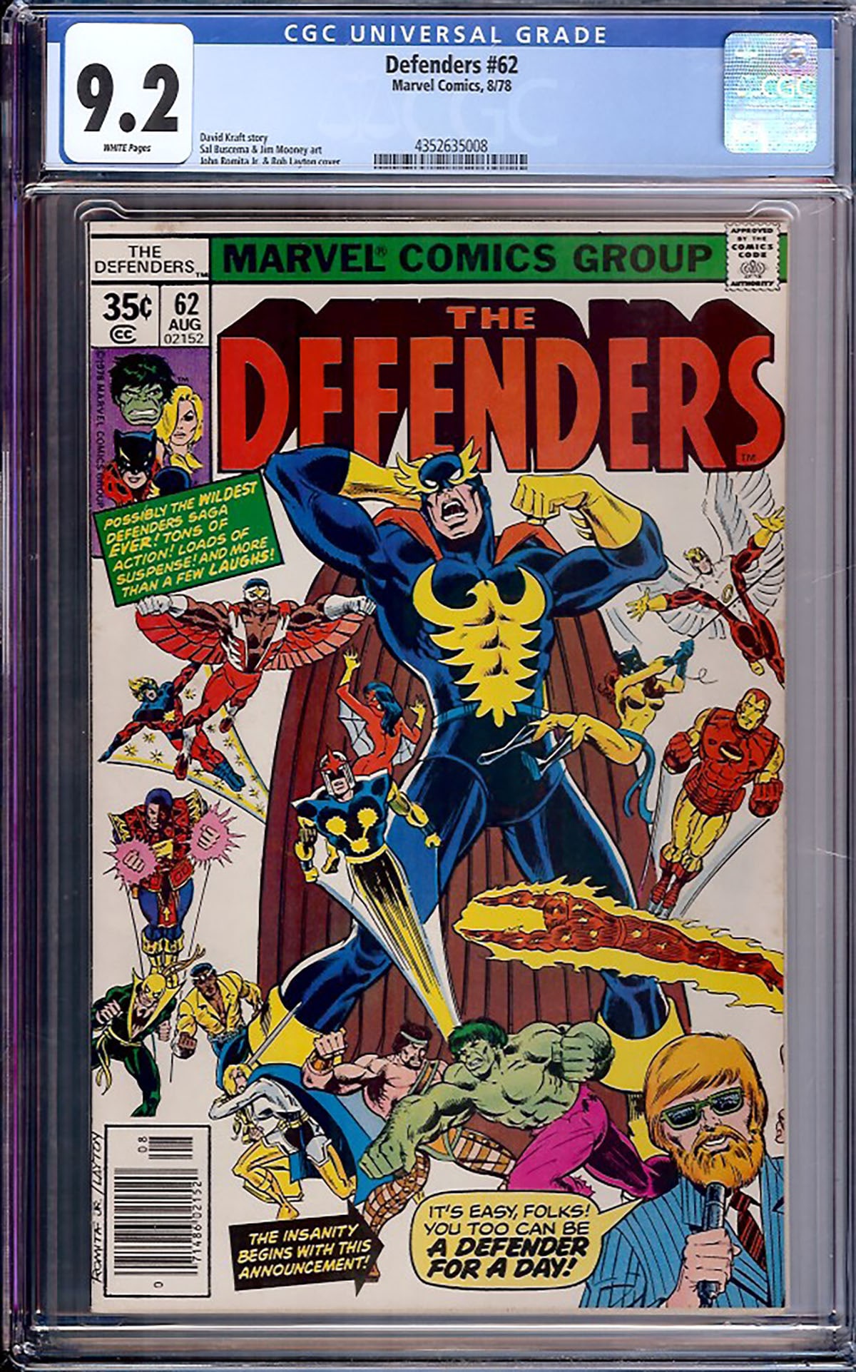 Defenders #62 (Marvel, 1978) CGC 9.2 (1 of 1)