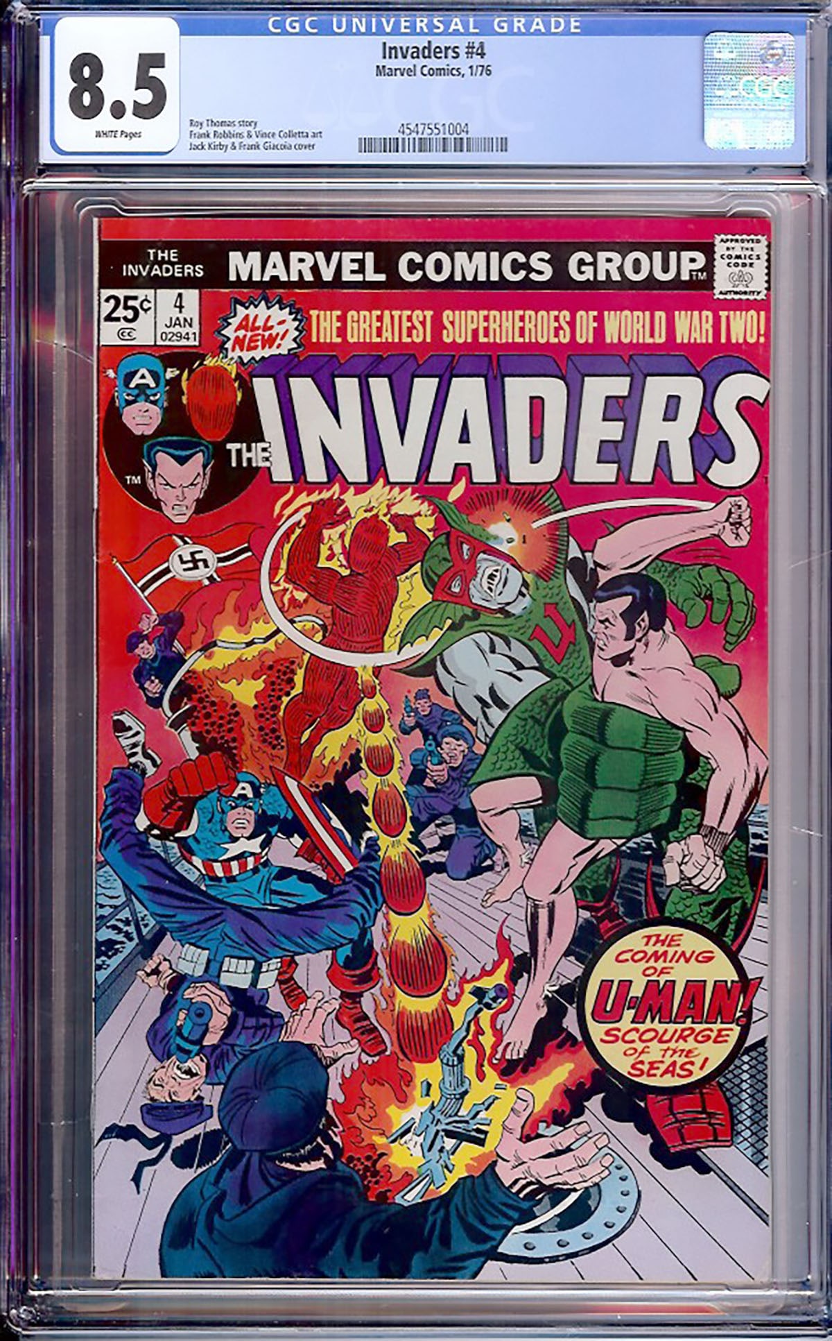 Invaders #4 (Marvel, 1976) CGC 8.5 (1 of 1)