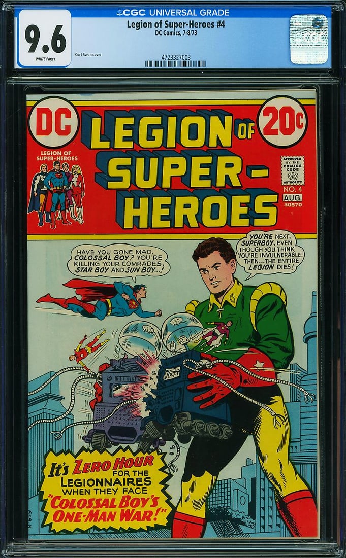 Legion of Super-Heroes #4 (DC, 1973) CGC 9.6: Legion of Super-Heroes #4 (DC, 1973) is a professionally graded comic suited for collectors building focused runs, character collections, or high-grade genre sets. Collector demand is driven by the