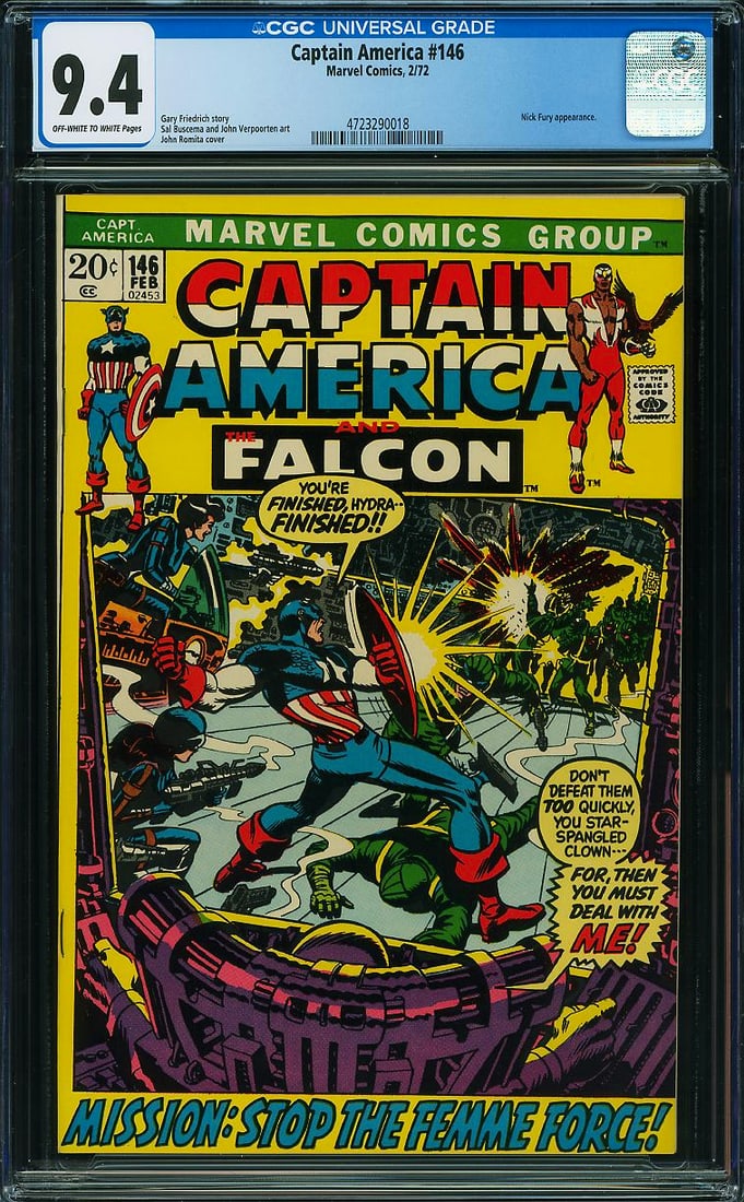Captain America #146 (Marvel, 1972) CGC 9.4 (1 of 1)