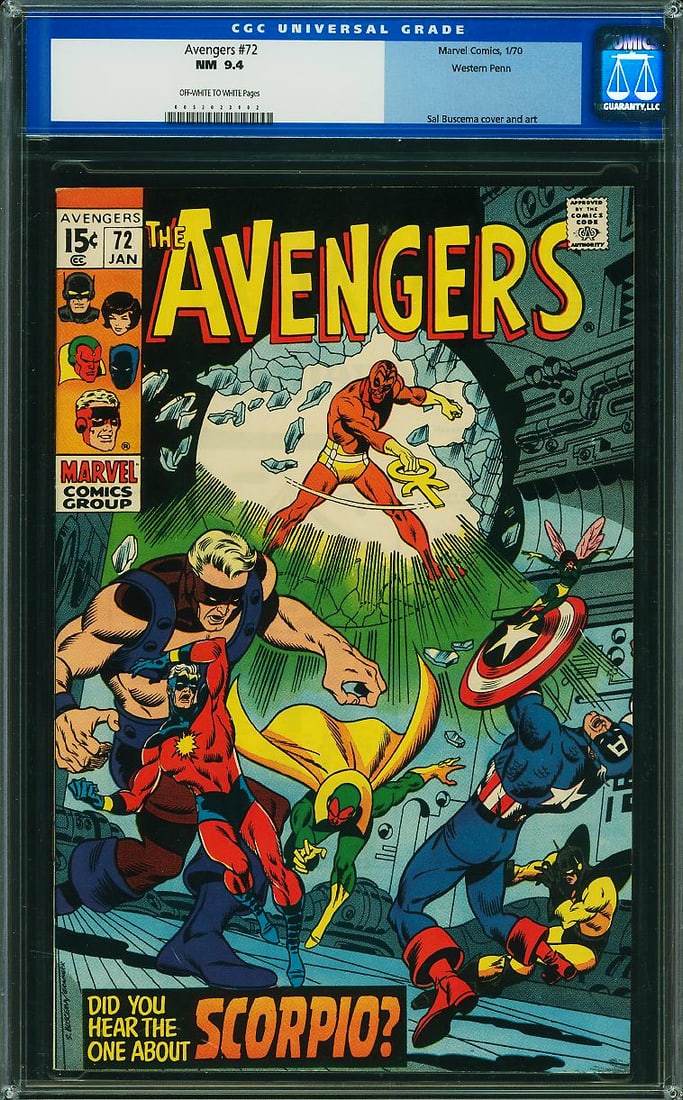 Avengers #72 (Marvel, 1970) CGC 9.4 (1 of 1)