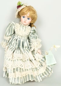 Dynasty Doll Collectors Porcelain Doll. Never Played With. Original Tags