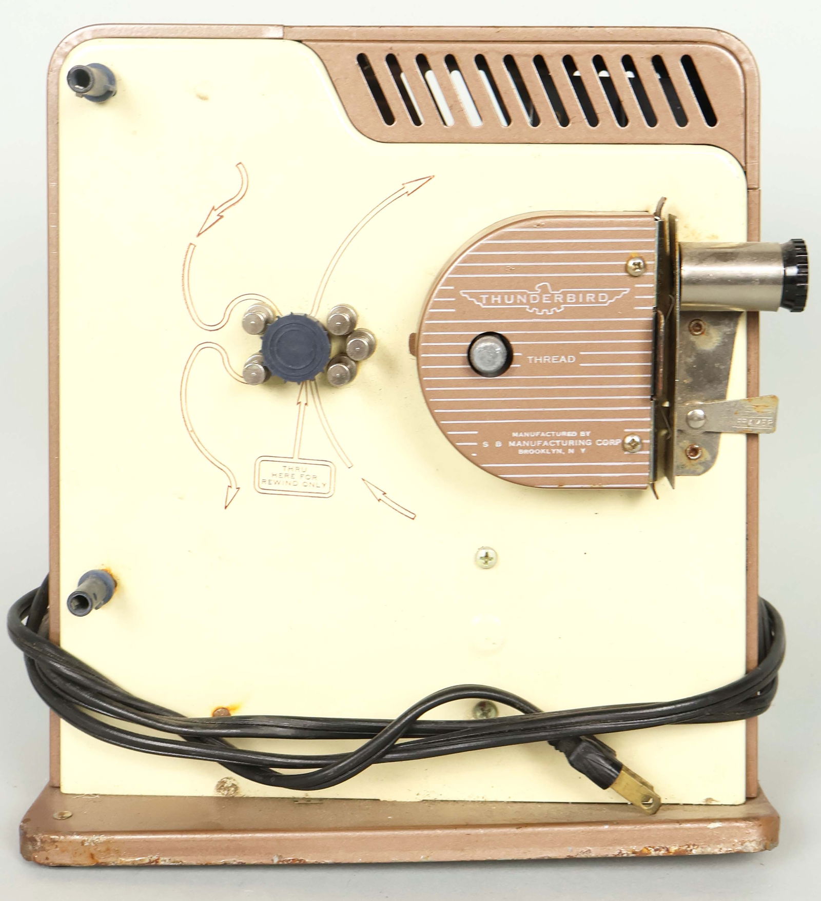 Vintage Thunderbird Movie Projector. Powers on Tested!: Vintage Thunderbird Movie Projector. Powers on! 9" x 8" x 4" Good condition.Pickup will take place Friday June 13th from 11am-2pm EST. All winners will be sent the address in an email.