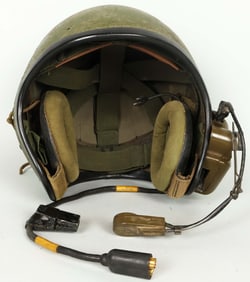 Original U.S. Vietnam War CVC T56-6 Tank Pilot Helmet with 5A-1552G Transceiver Excellent!