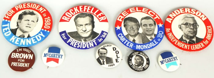 Vintage Political Pin Backs Very Rare Great Collection #2