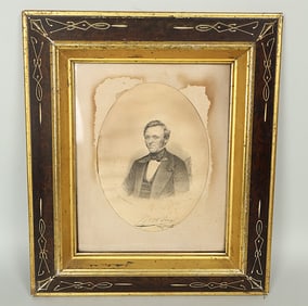 Vintage Lithograph of Original Daguerreotype by Chase of Burr. A Very Rare & Unique Piece.