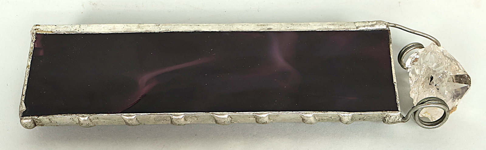 Beautiful Handmade Stained Glass Kaleidoscope w/ Large Quartz Crystal. (1 of 6)