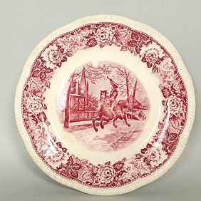 Homer Laughlin Paul Revere Crossing Bridge. 1775 Historical America Plate.