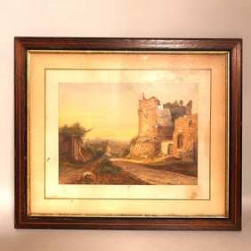 Very Nice Water Color of European Countryside. Circa 1900's.