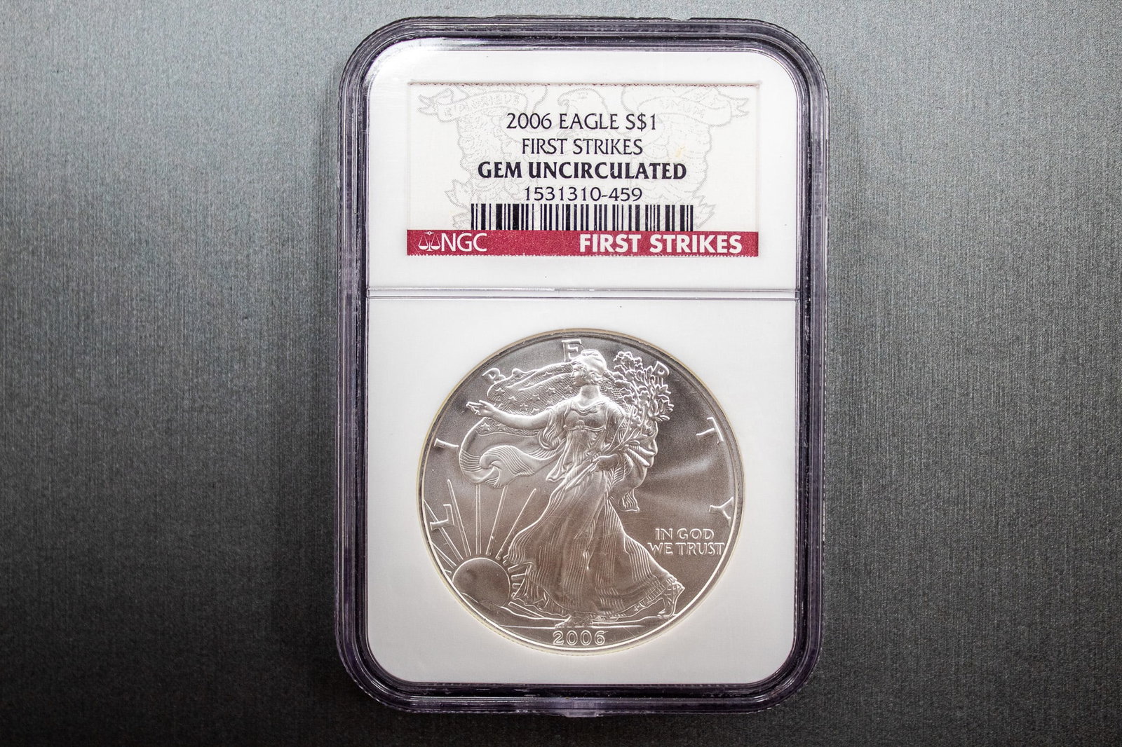 NGC Gem Uncirculated 2006-S Eagle Silver Dollar Coin (1 of 5)