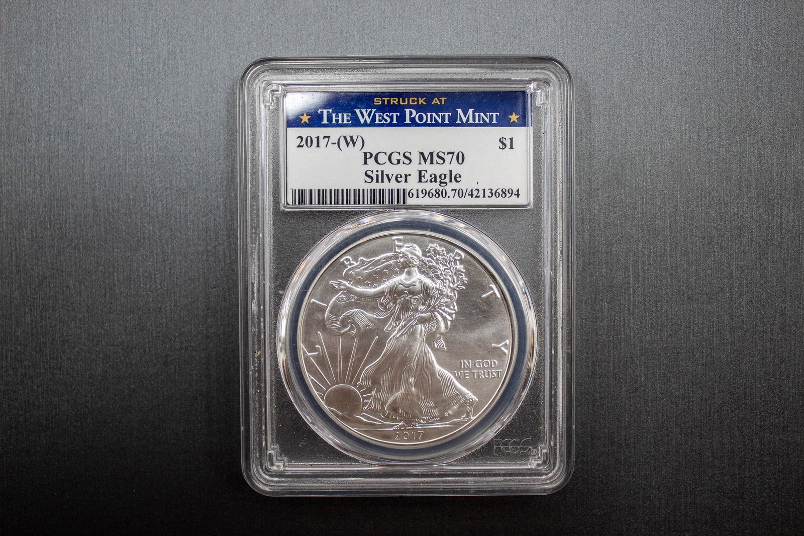 2017 West Point Mint Eagle Silver Dollar Coin, PCGS MS 70 (1 of 6)
