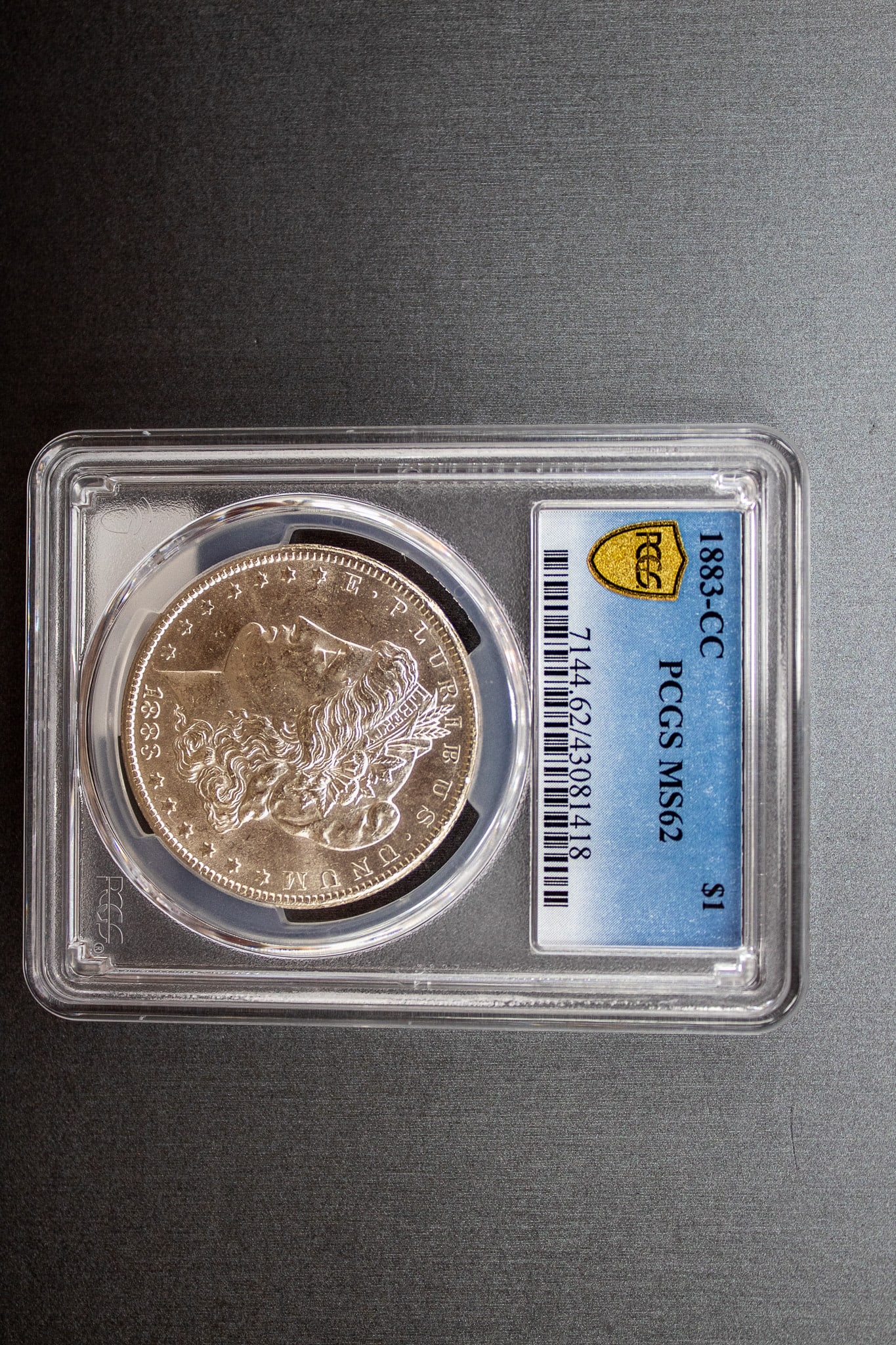 1883 Carson City Mint Silver Dollar Coin, PCGS MS 62 (1 of 5)
