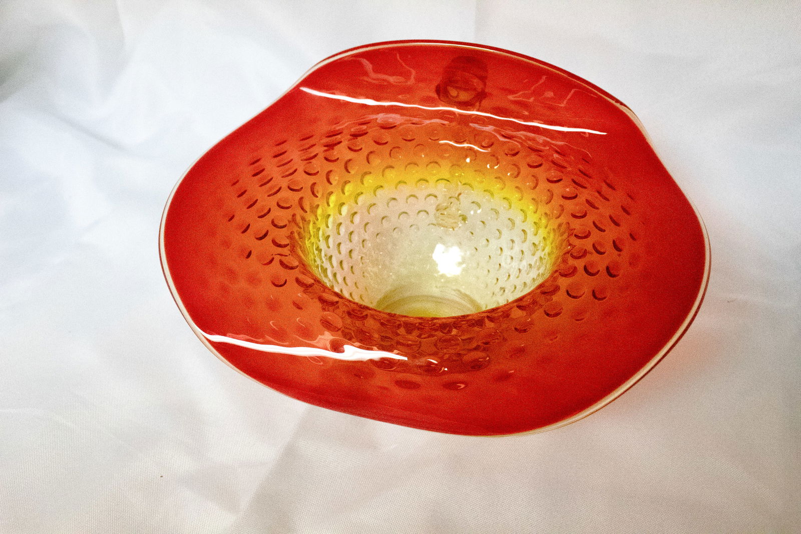 Vintage Kanawha Amberina Hobnail Jack in the Pulpit Pitcher Bowl (1 of 4)