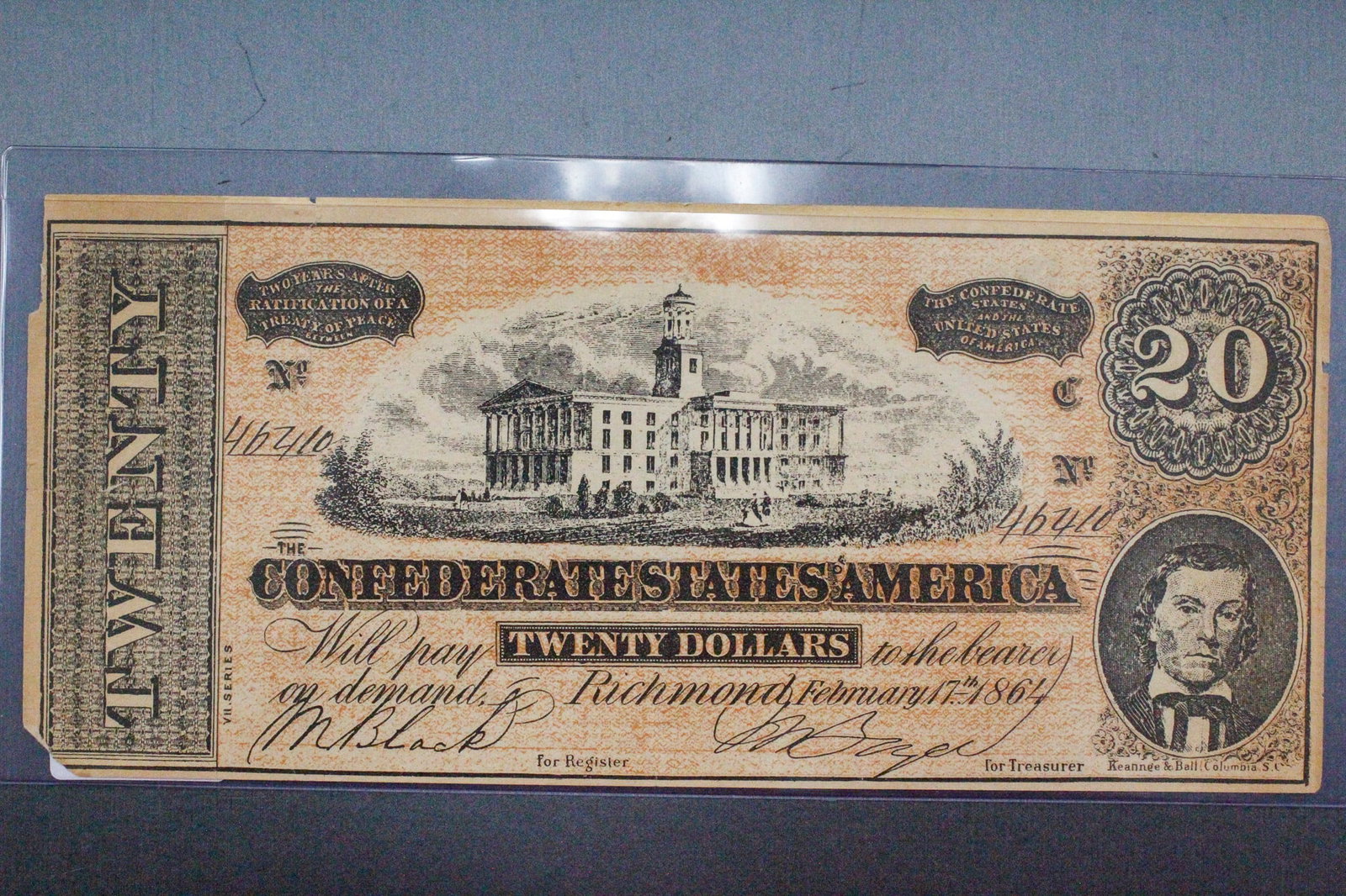 Confederate States of America $20 Bill Reproduction (1 of 4)