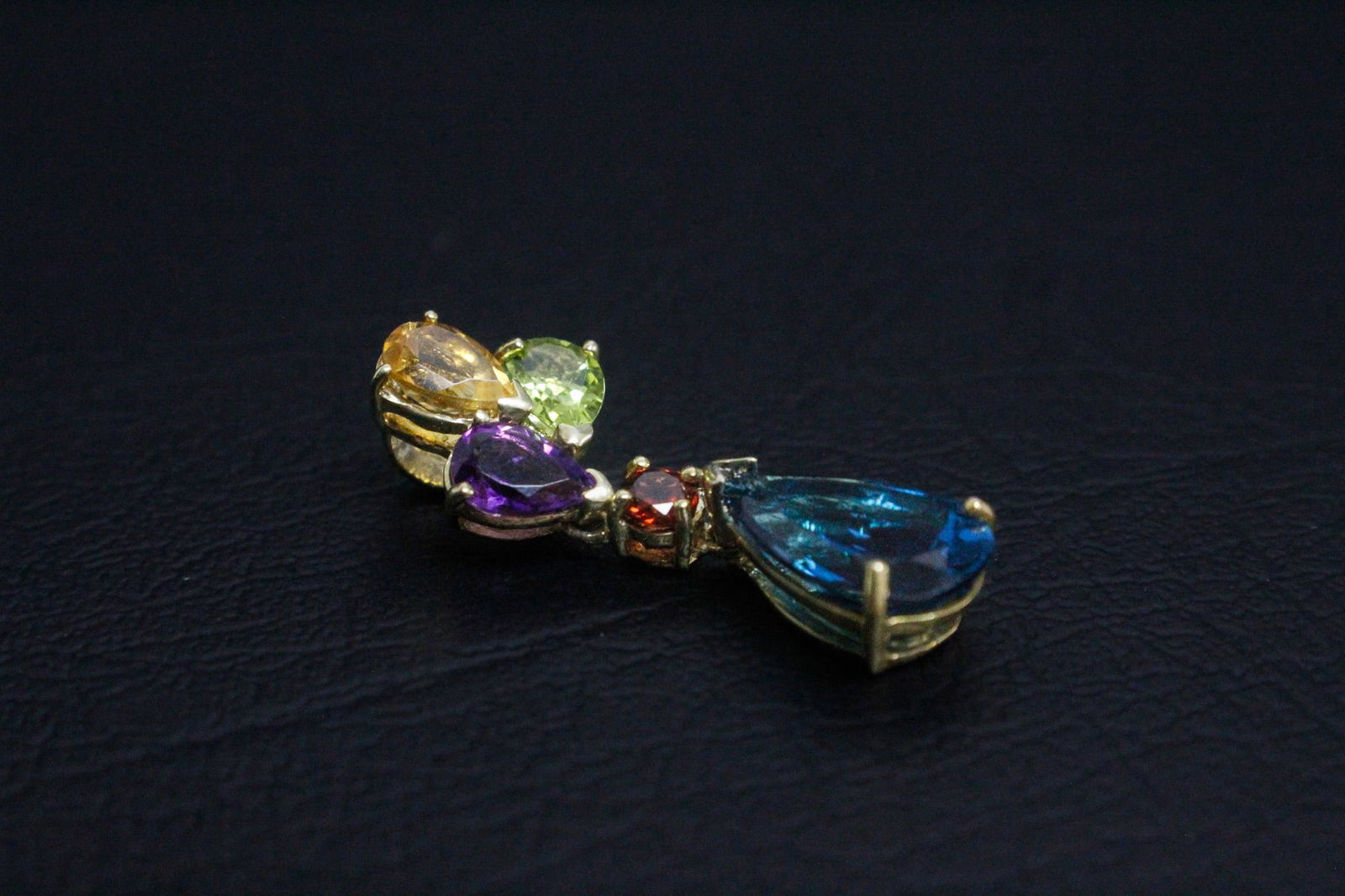 Sterling Silver Gold-Plated Multi-Gemstone Pendant (1 of 4)